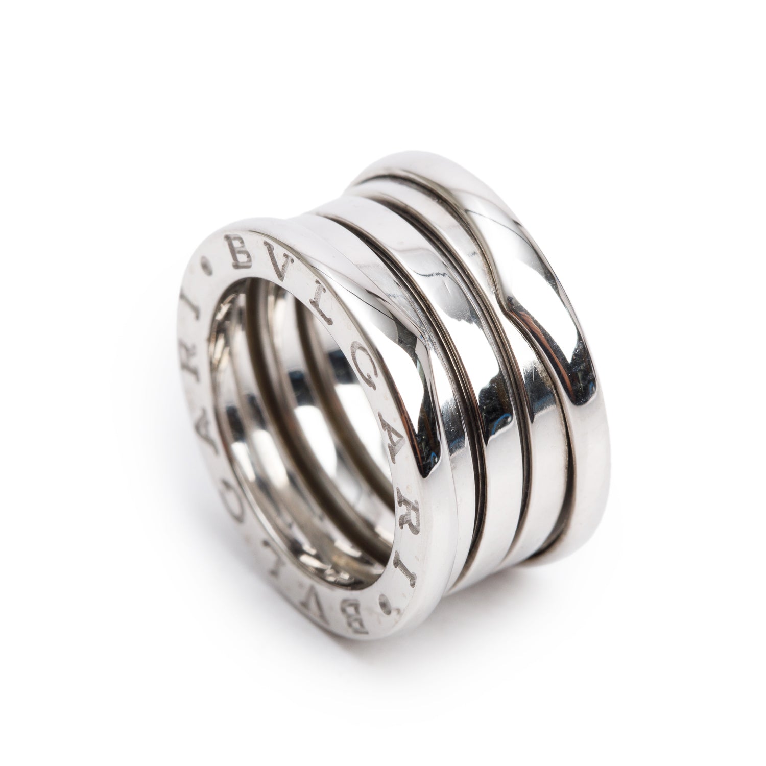 BVLGARI 18k White Gold B.Zero1 Four-Band Ring, Size 47 4