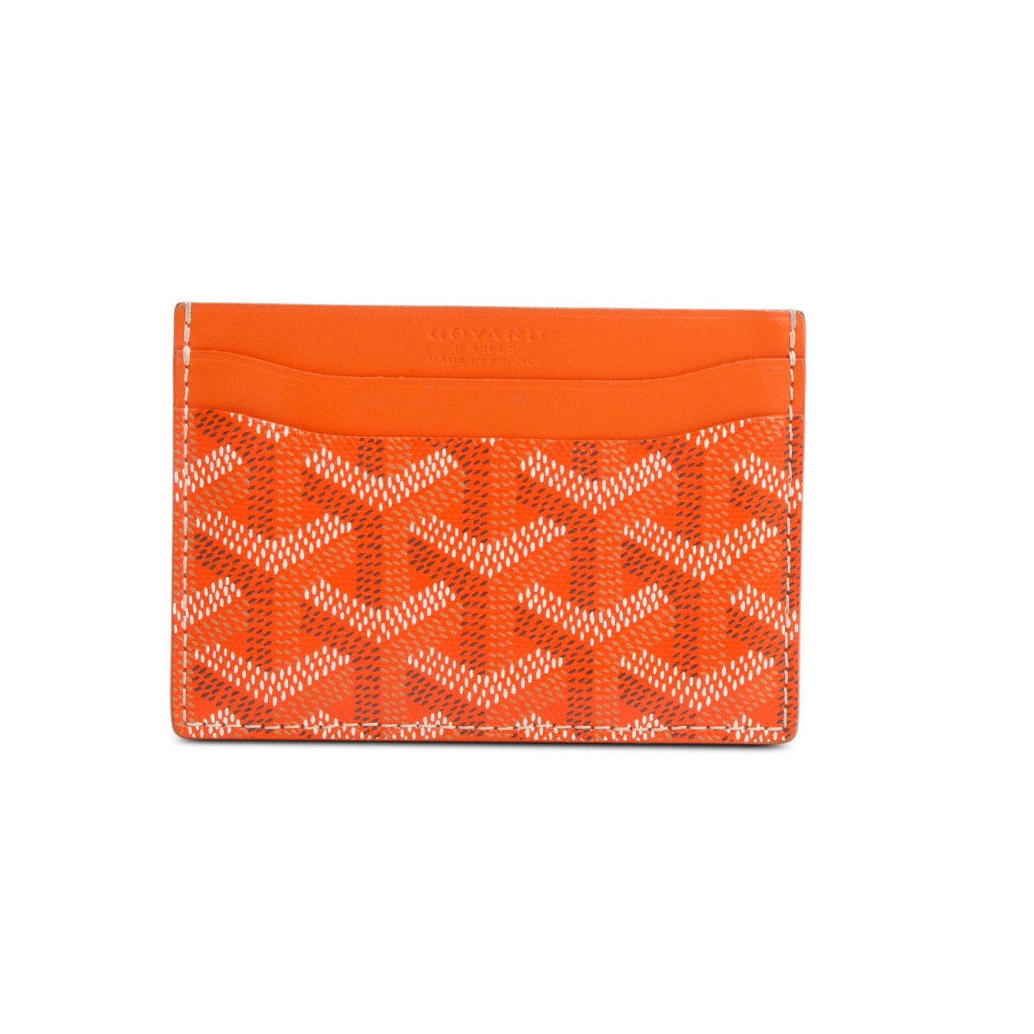Goyard 2025 Orange Leather & Coated Canvas Saint Sulpice Card Holder w/ Box