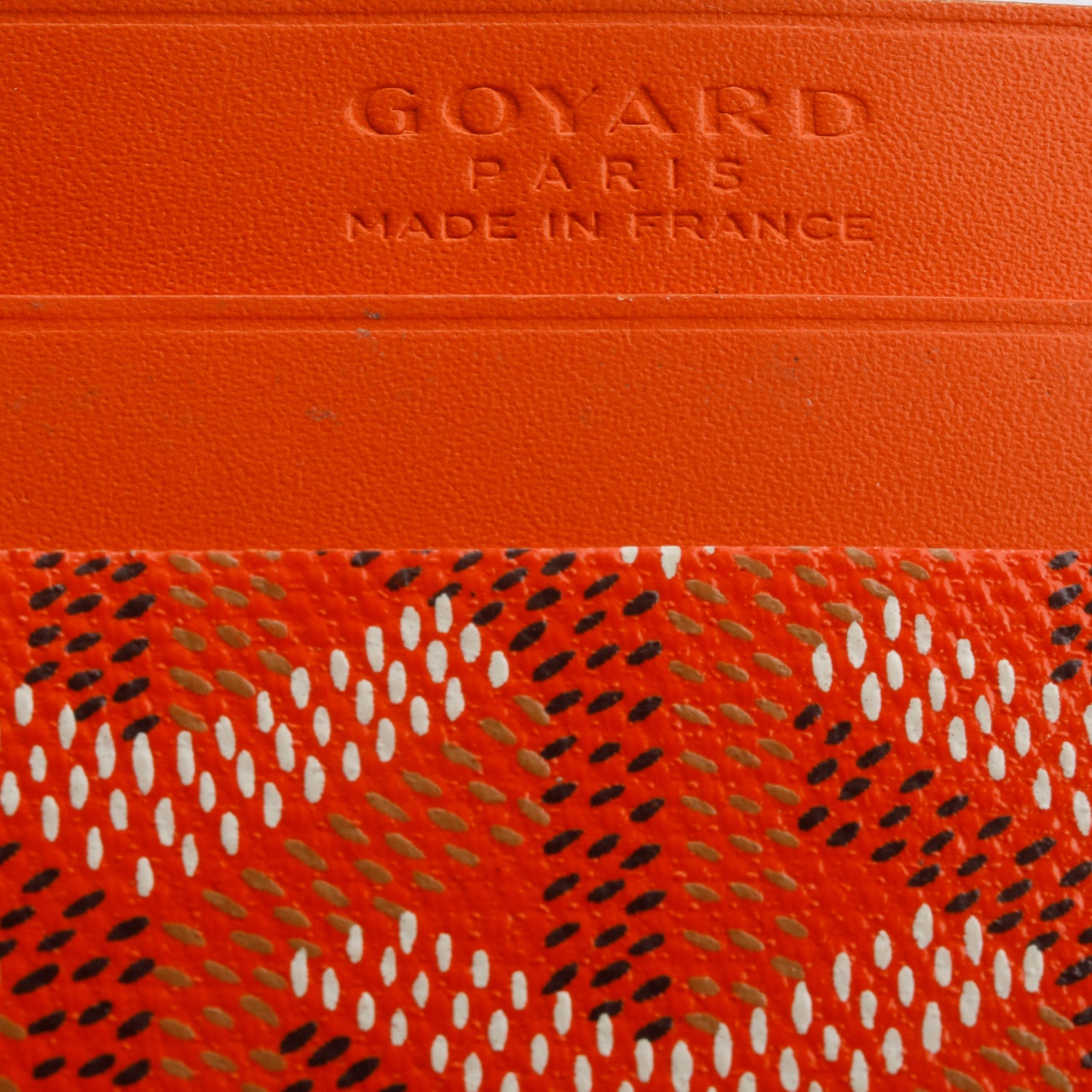 Goyard 2025 Orange Leather & Coated Canvas Saint Sulpice Card Holder w/ Box