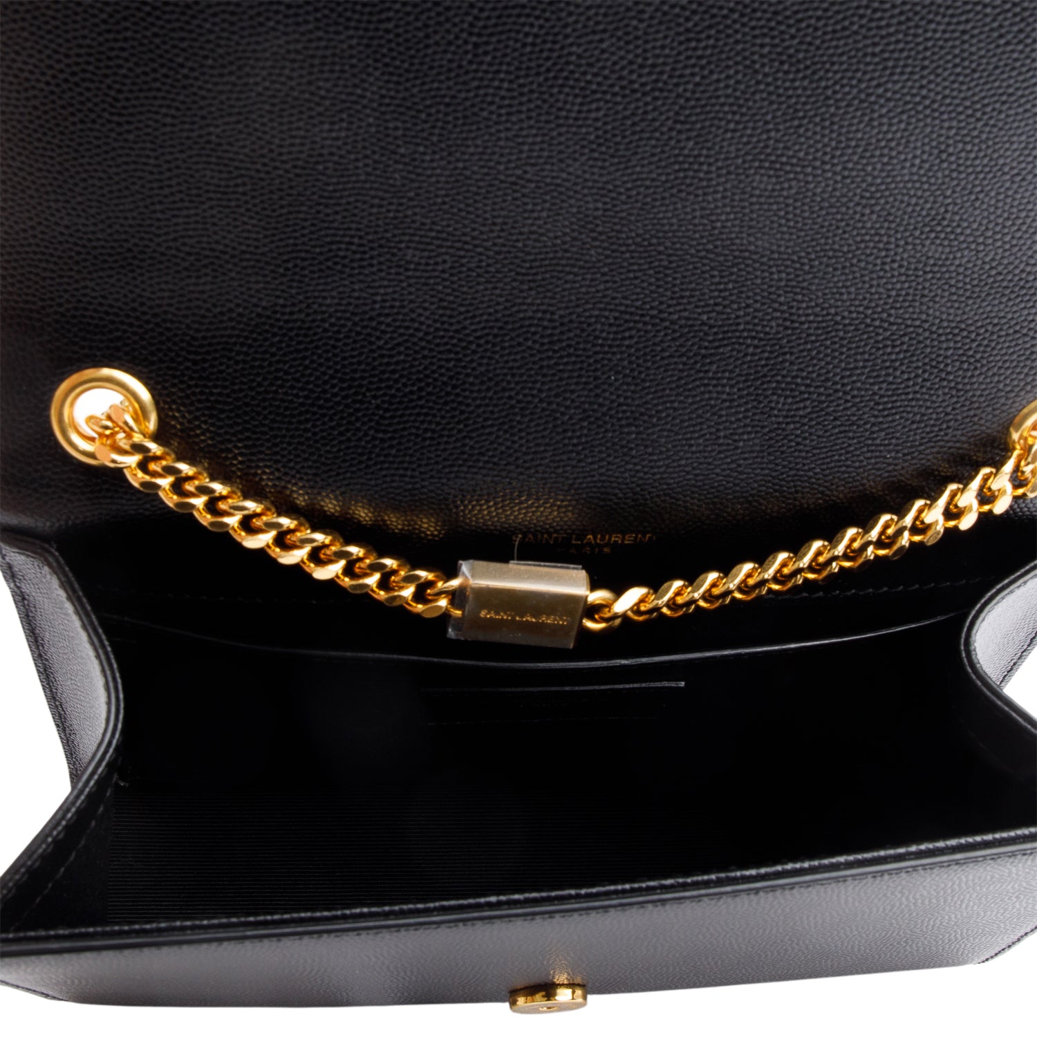 Saint Laurent 2022 Black Grain De Poudre Leather Small Monogram Kate Bag w/ Box