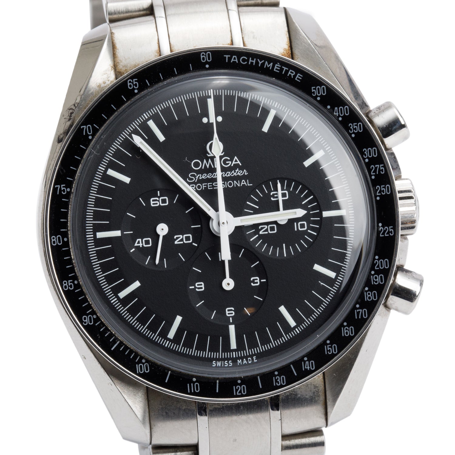 Omega Stainless Steel Speedmaster Moonwatch Professional 42 MM Watch w/ Box & Papers