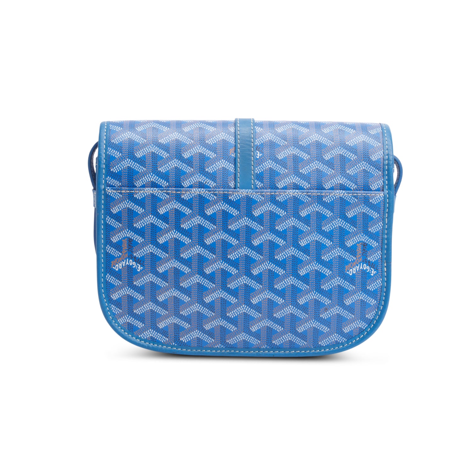 Goyard 2020 Blue Leather & Monogram Canvas Belvedere II PM Crossbody Bag