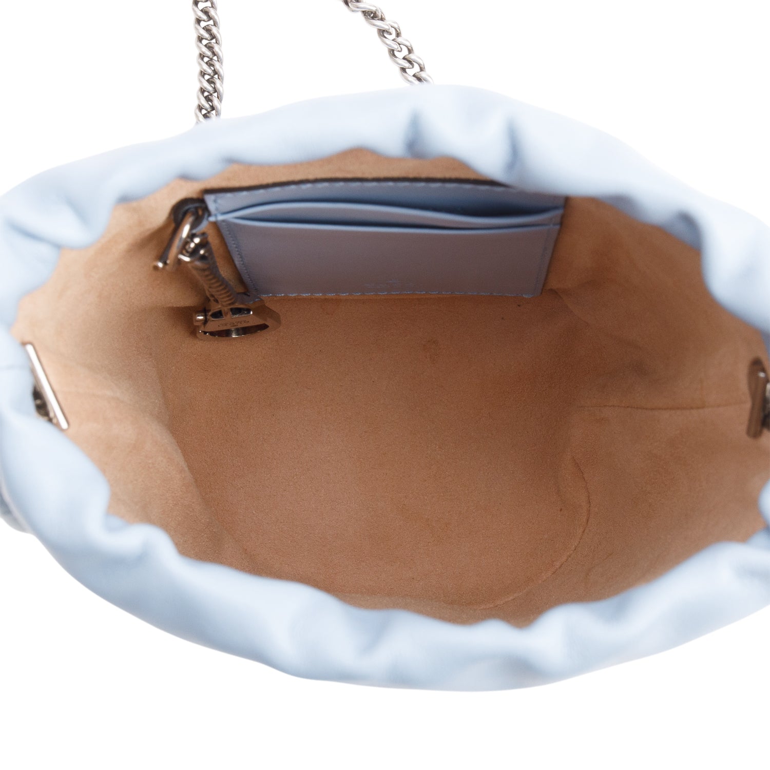 Gucci Blue Calfskin Leather GG Marmont Mini Bucket Bag