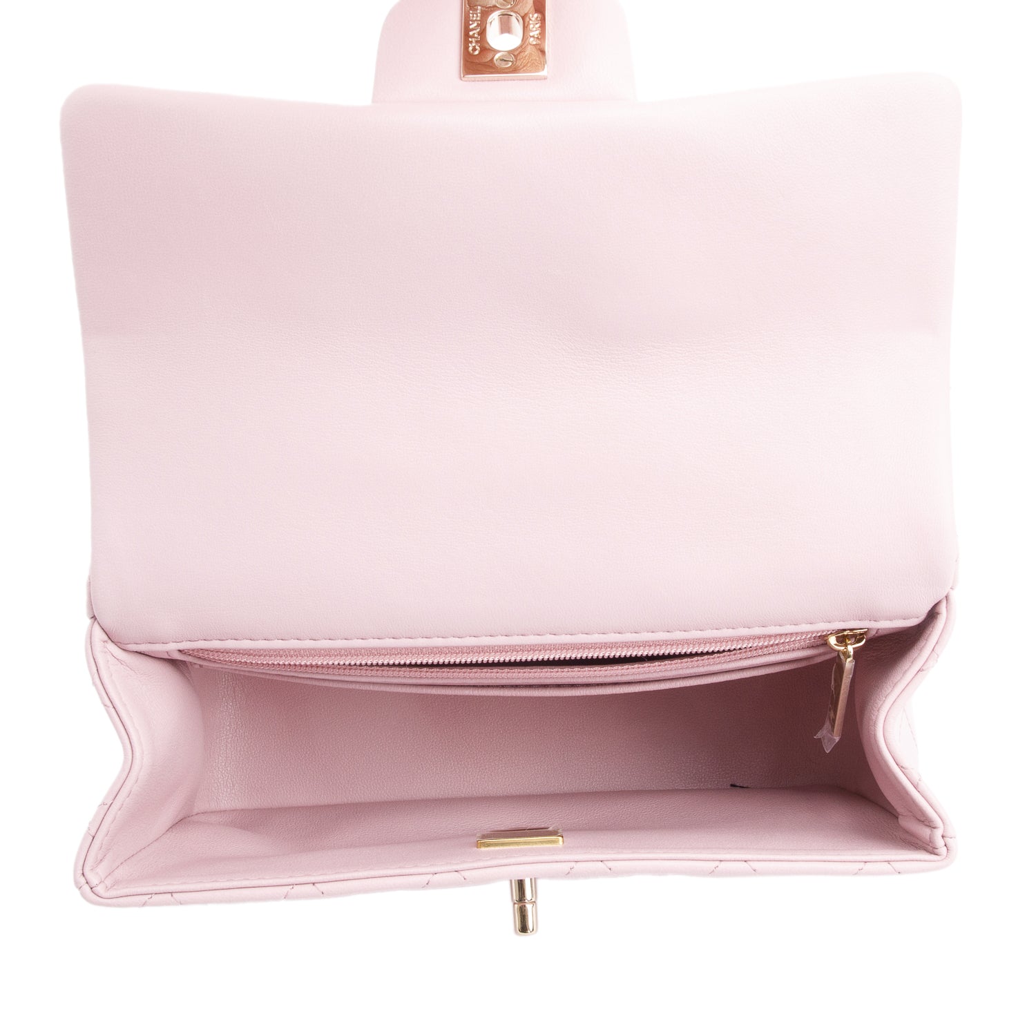 Chanel 2024 Pink Quilted Lambskin Leather Mini Top Handle Rectangular Flap Bag w/ Box & Receipt