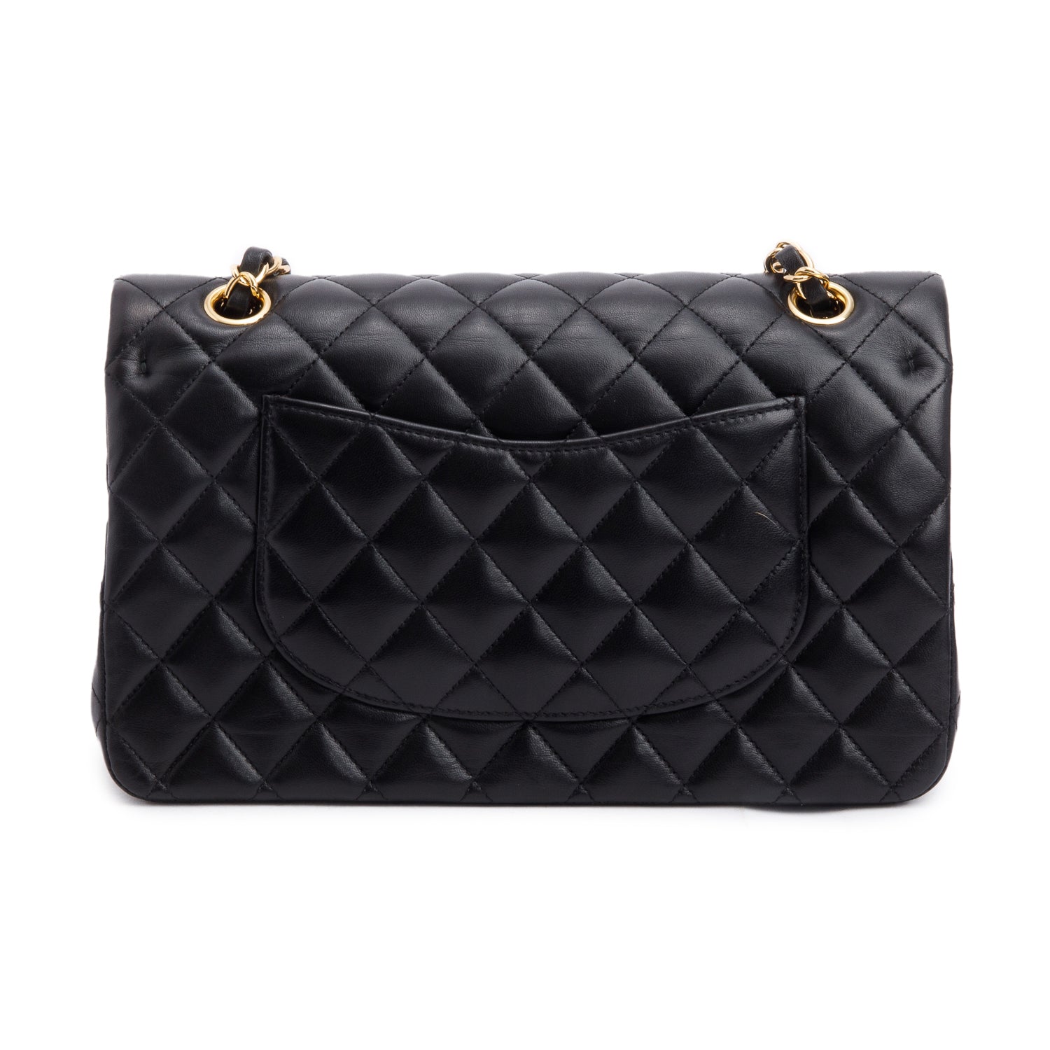 Chanel Black Quilted Lambskin Leather Classic Medium Double Flap Bag w/ Box & Authenticity Card