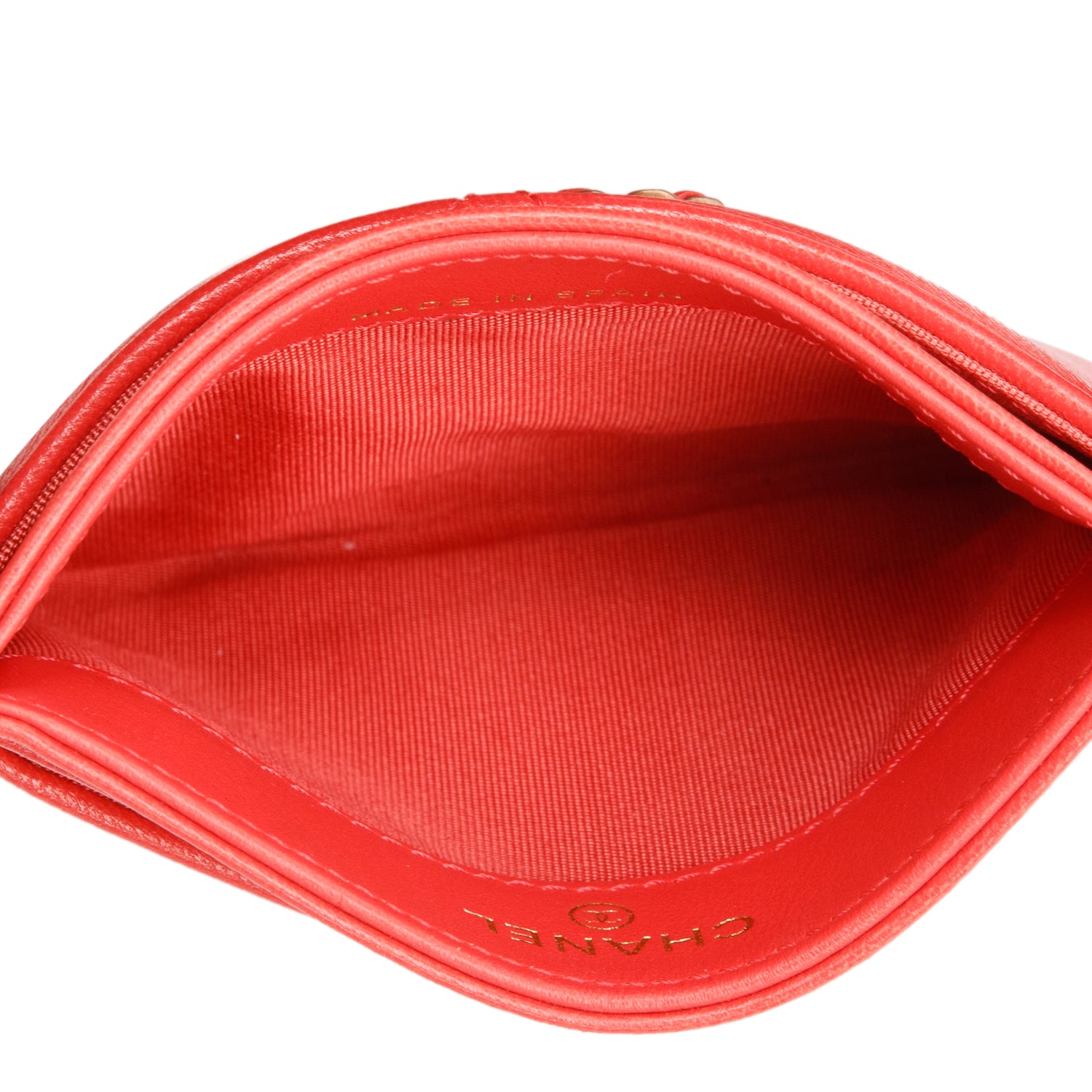 Chanel Coral Quilted Lambskin Leather 19 Card Holder w/ Box