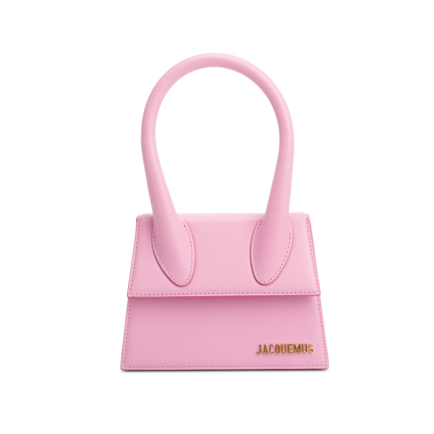 Jacquemus Pink Calfskin Leather Le Chiquito Moyen Bag w/ Strap