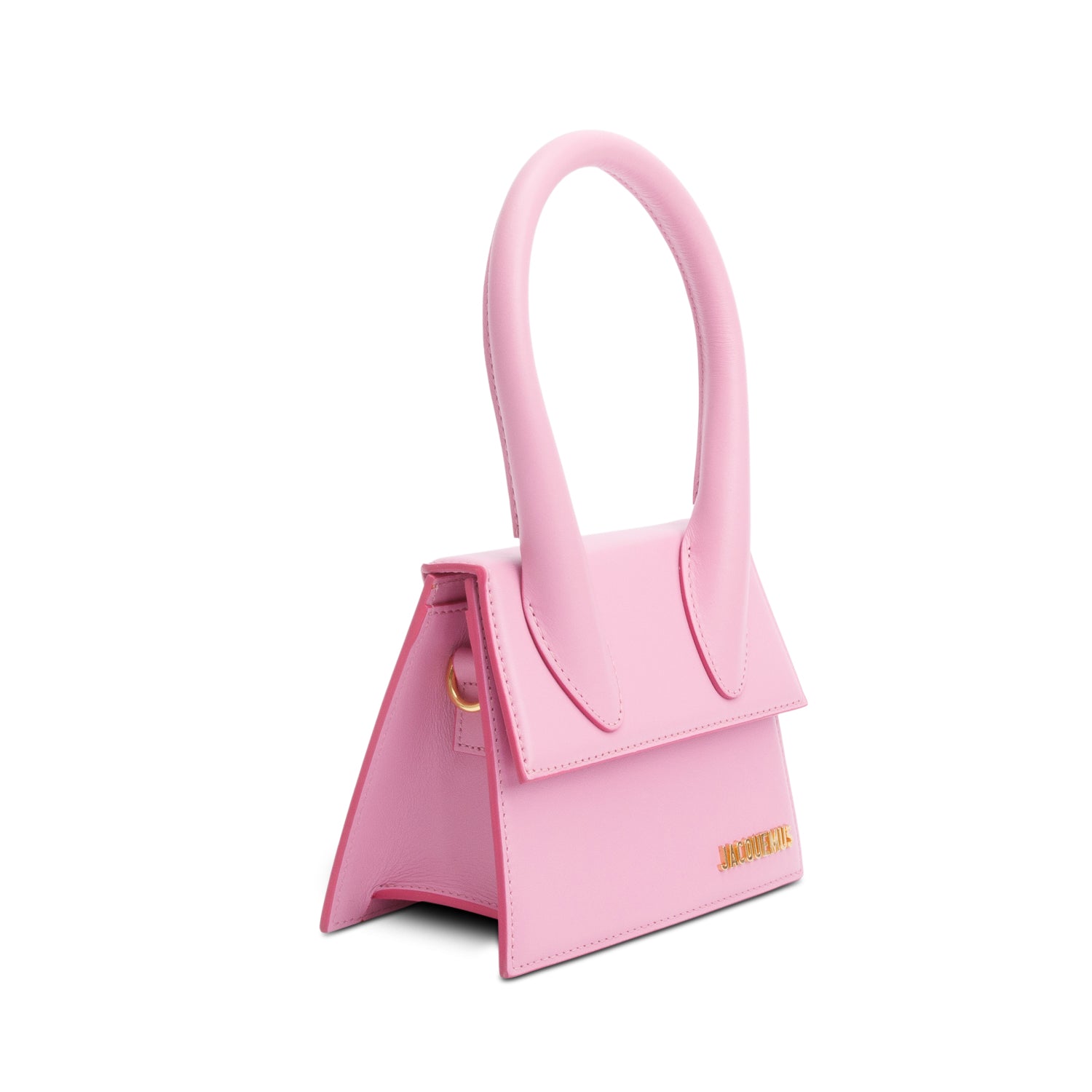 Jacquemus Pink Calfskin Leather Le Chiquito Moyen Bag w/ Strap