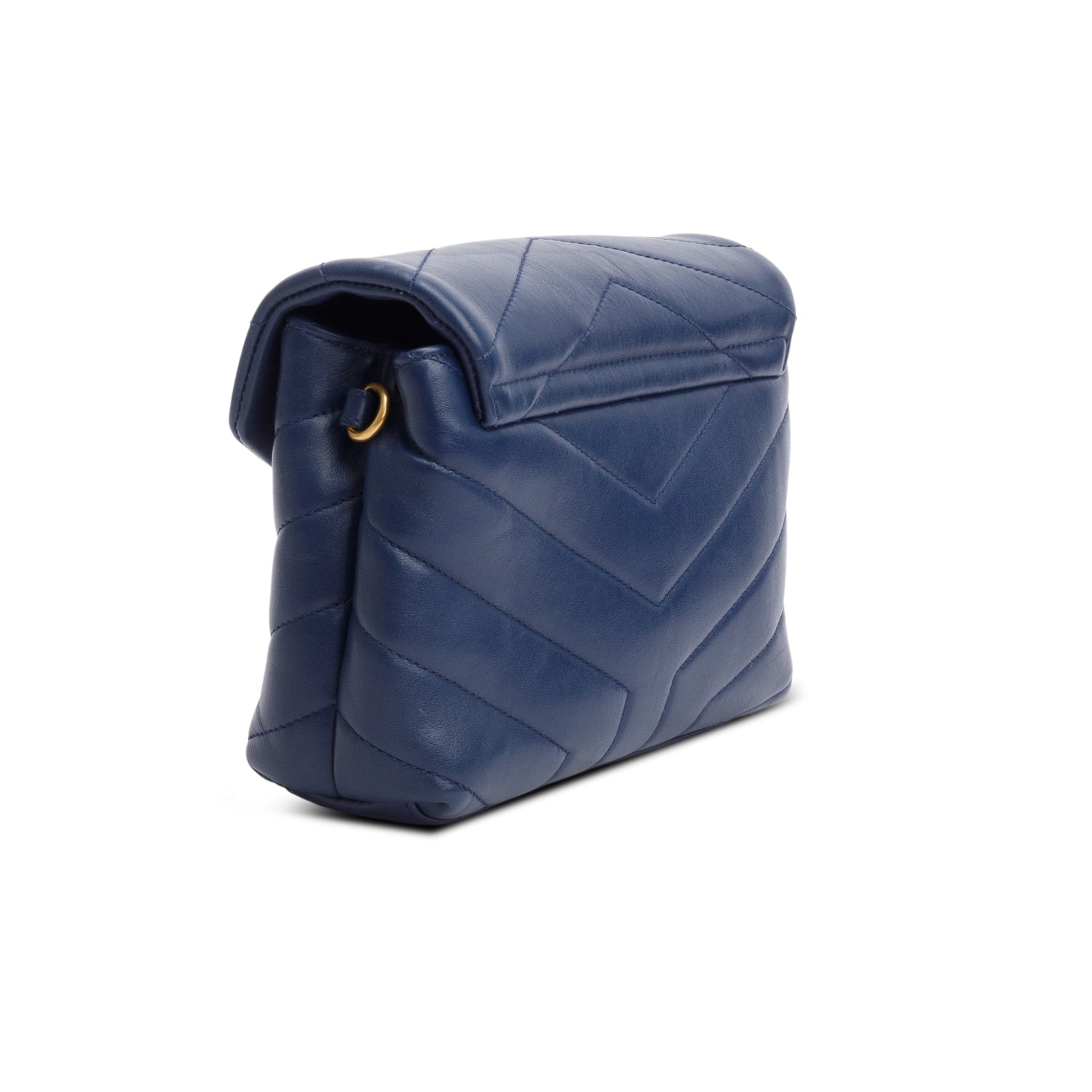 Saint Laurent Blue Monogram Matelasse Toy Loulou Crossbody Bag