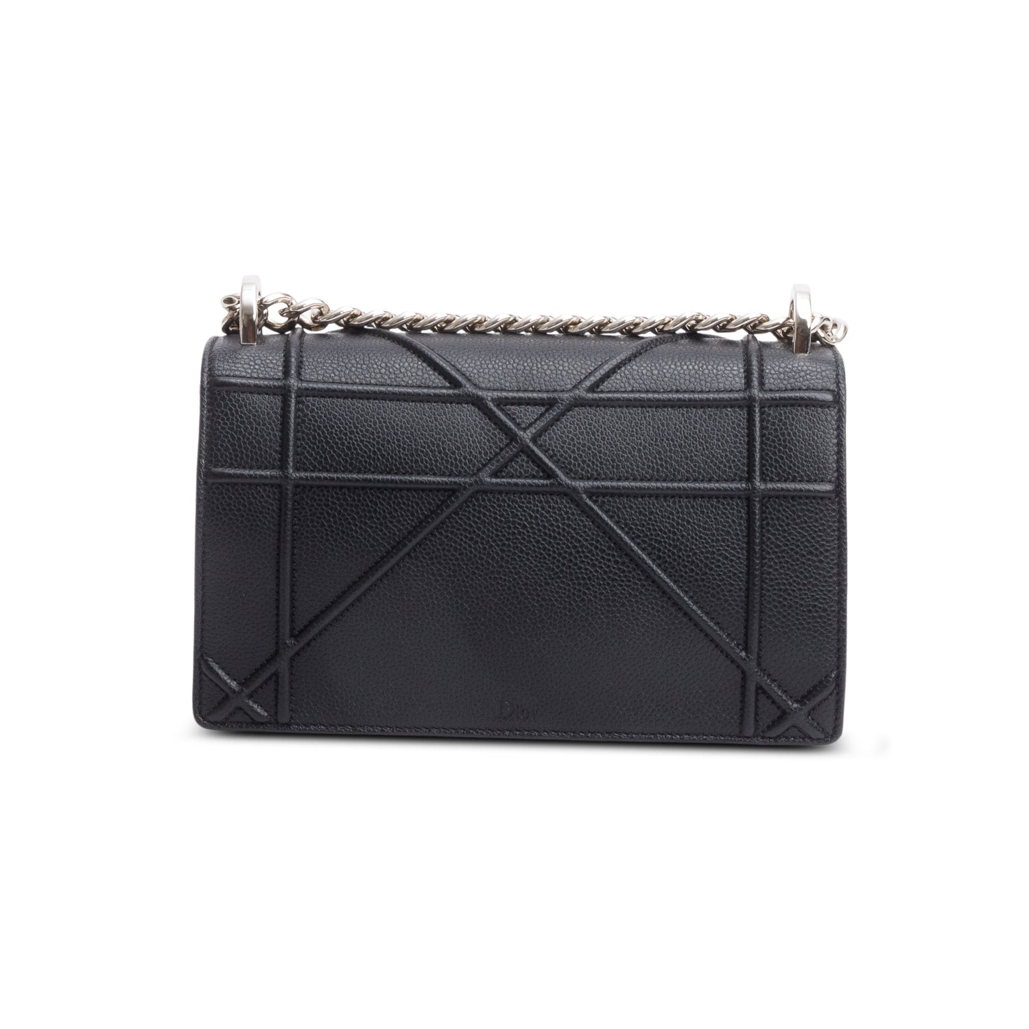 Christian Dior Black Calfskin Leather Small Diorama Flap Bag w/ Receipt