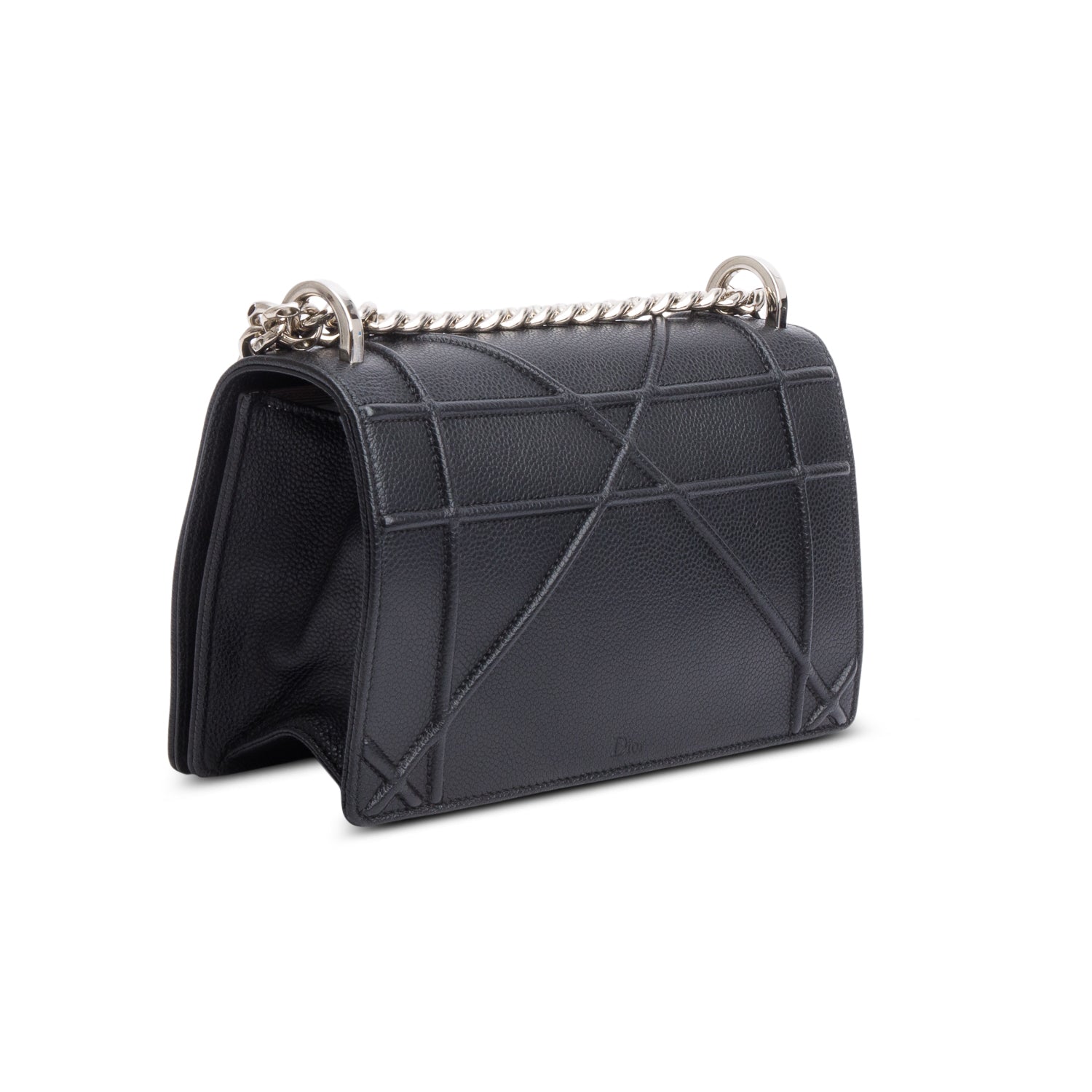 Christian Dior Black Calfskin Leather Small Diorama Flap Bag w/ Receipt