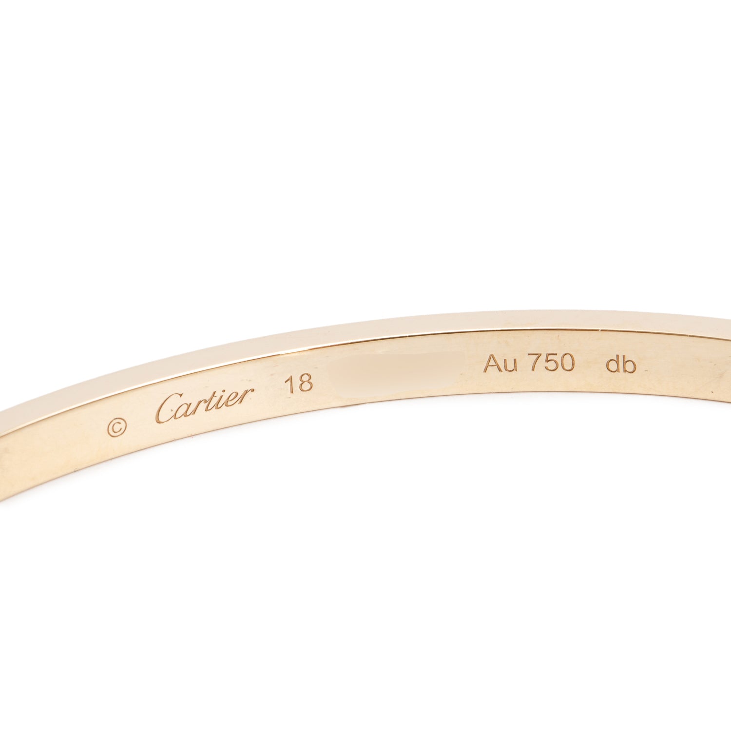 Cartier 2023 18k Yellow Gold 3.65 MM Love Bracelet, Small Model, Size 18 w/ Box & Certificate