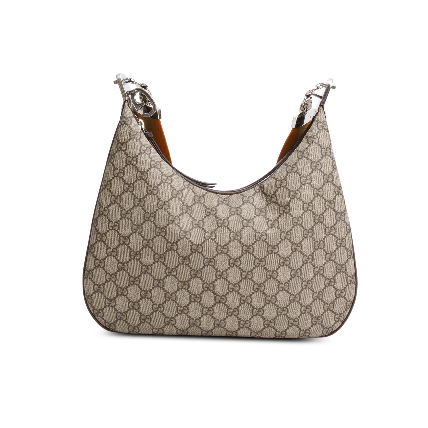 Gucci Beige/Navy GG Supreme Web Attache Medium Hobo Bag w/ Box