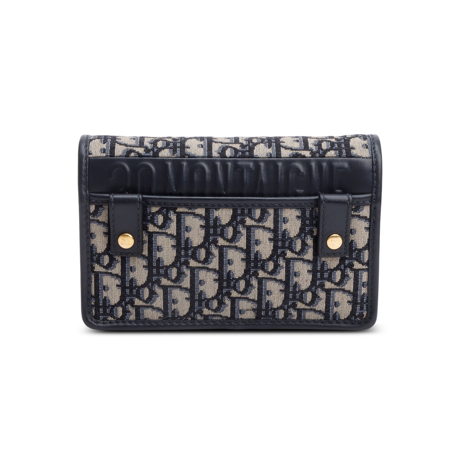 Christian Dior 2021 Navy Oblique 30 Montaigne 2-In-1 Pouch Bag w/ Straps, Box & Receipt