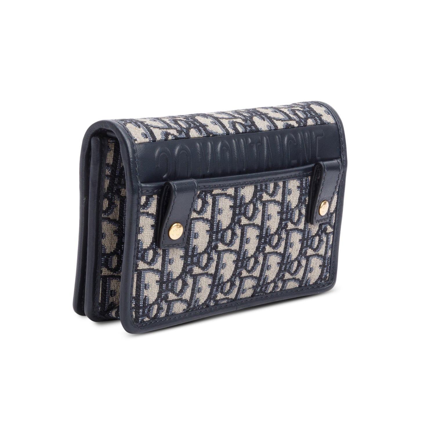 Christian Dior 2021 Navy Oblique 30 Montaigne 2-In-1 Pouch Bag w/ Straps, Box & Receipt