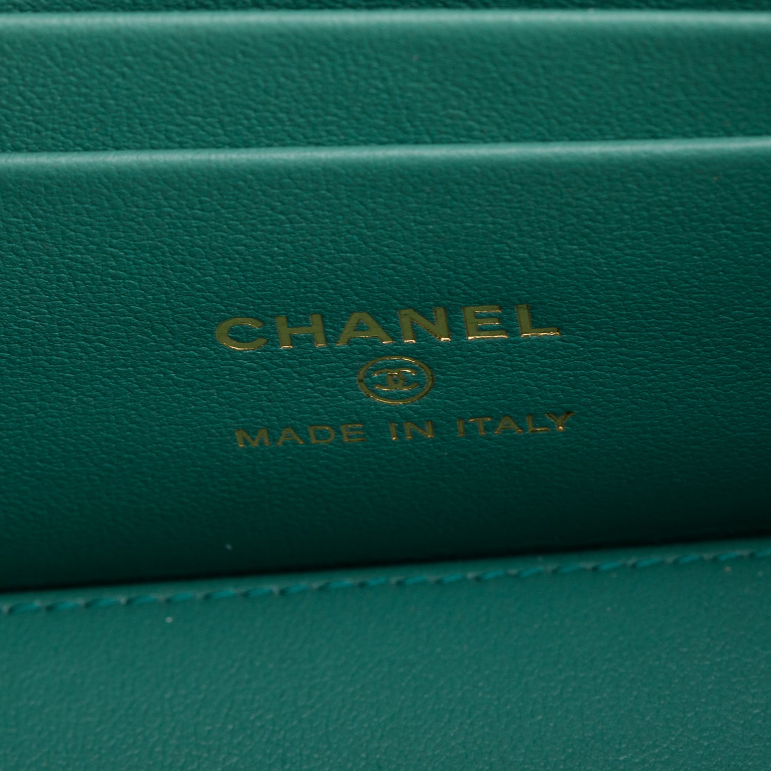 Chanel Green Quilted Lambskin Leather Small Vanity Case w/ Box