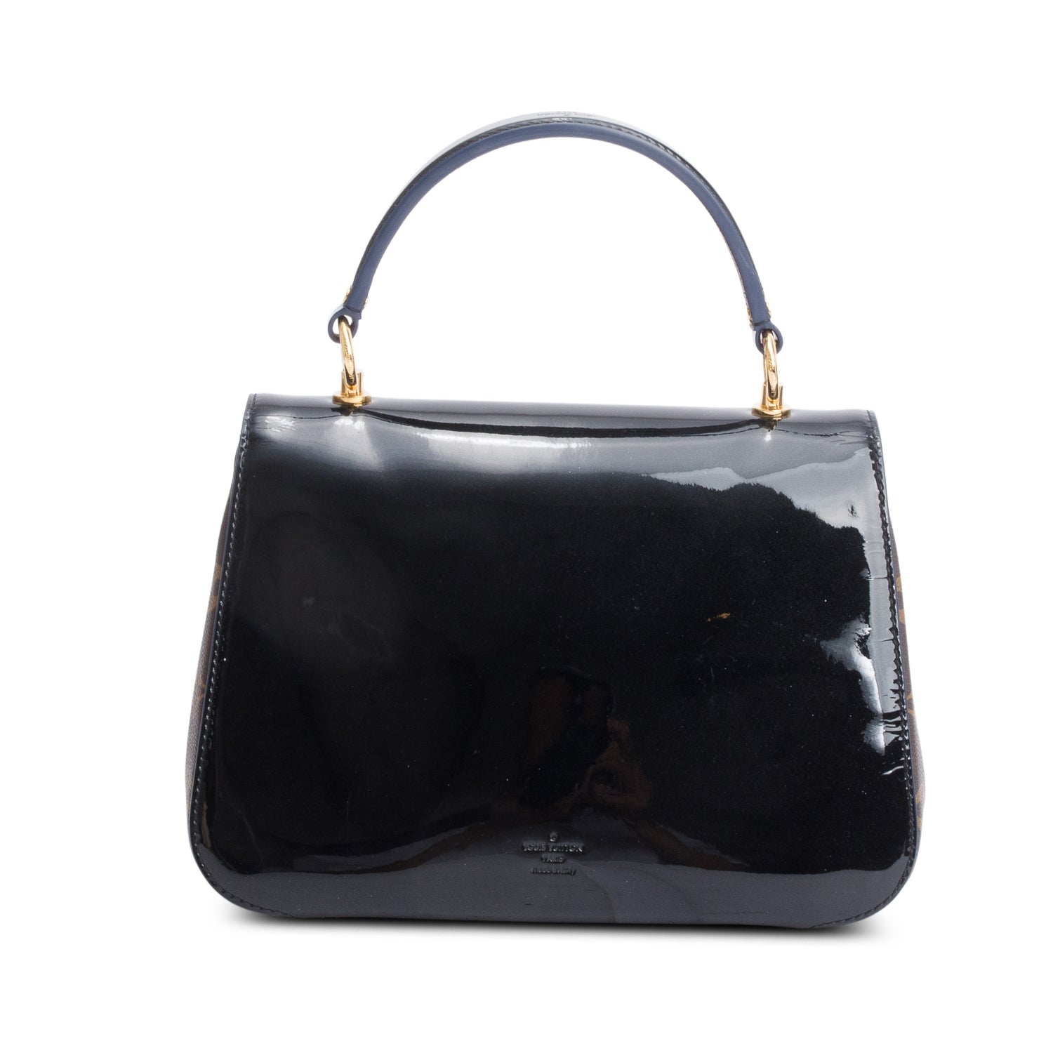 Louis Vuitton Black Vernis Monogram Trim Cherrywood PM w/ Strap
