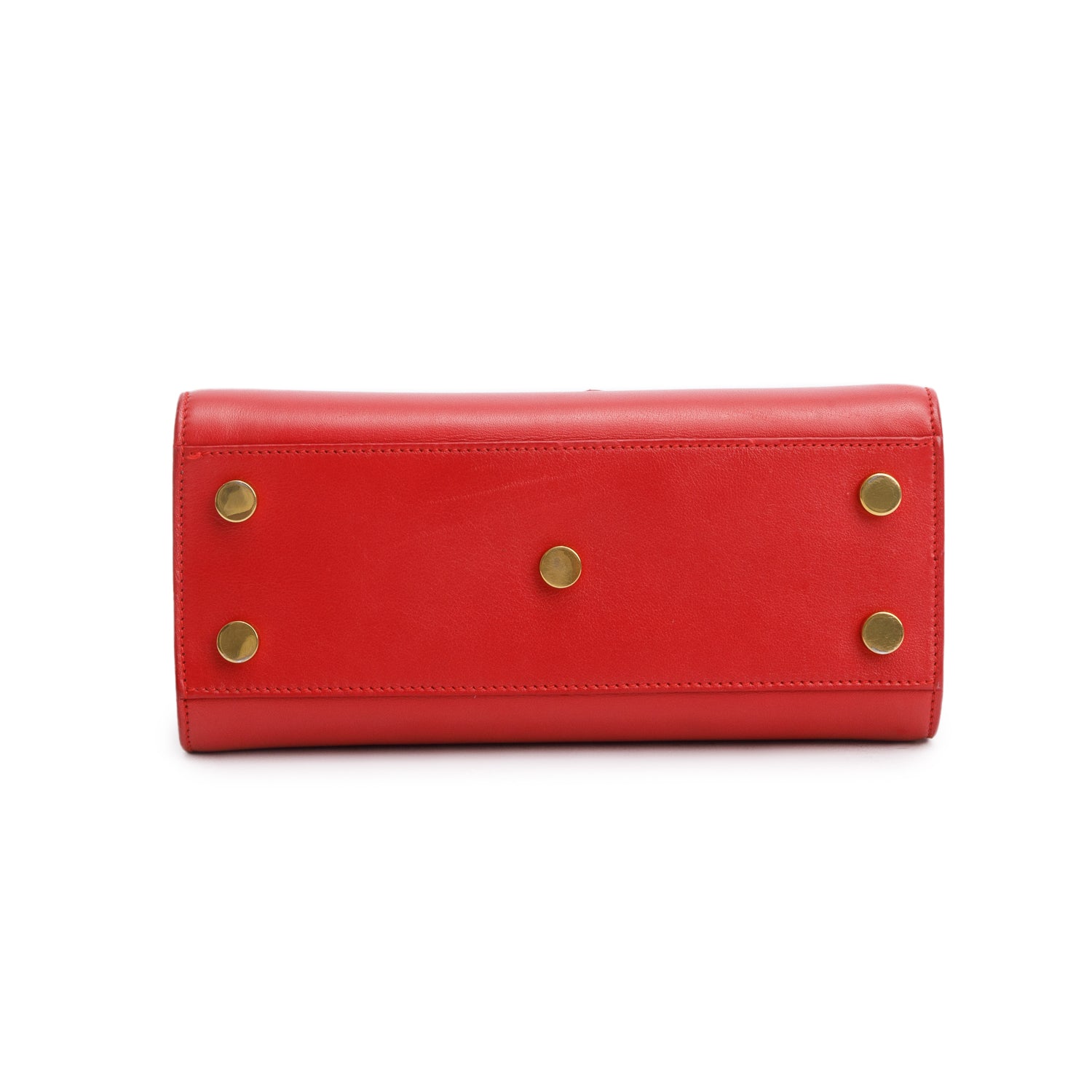 Saint Laurent Red Smooth Leather Nano Sac De Jour w/ Strap
