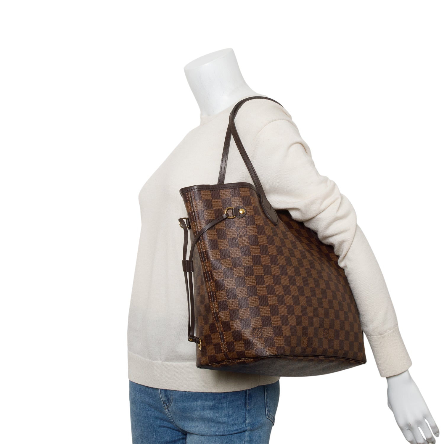 Louis Vuitton Damier Ebene Neverfull MM w/ Pouch