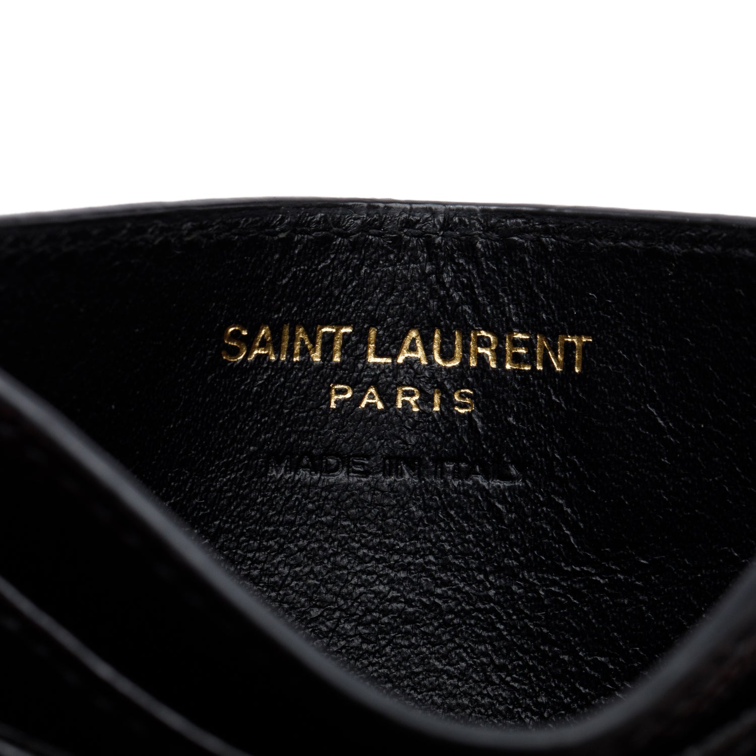 Saint Laurent 2020 Black Grain de Poudre Matelasse Chevron Leather Card Holder