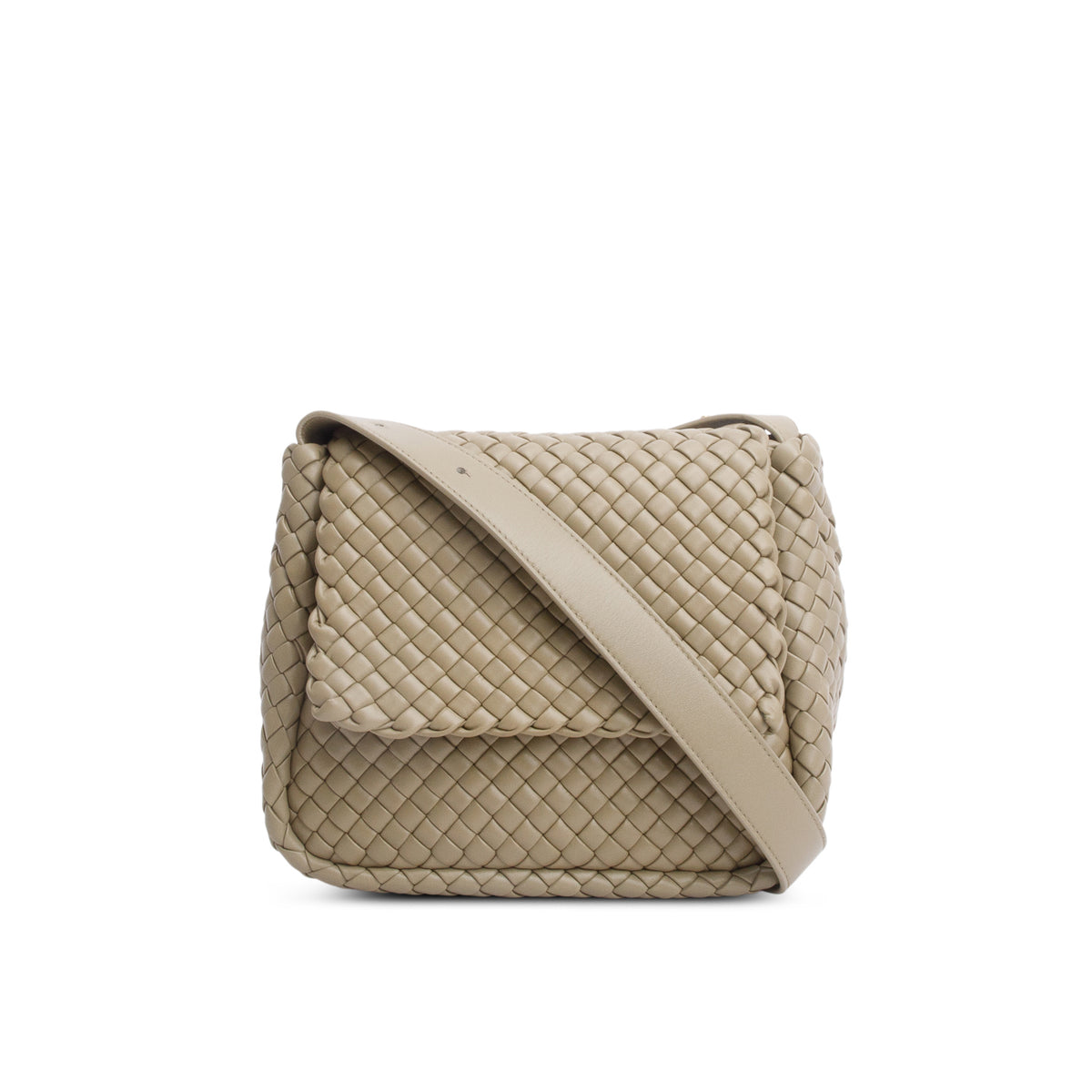 Bottega Veneta Grey Intrecciato Leather Medium Cobble Shoulder Bag