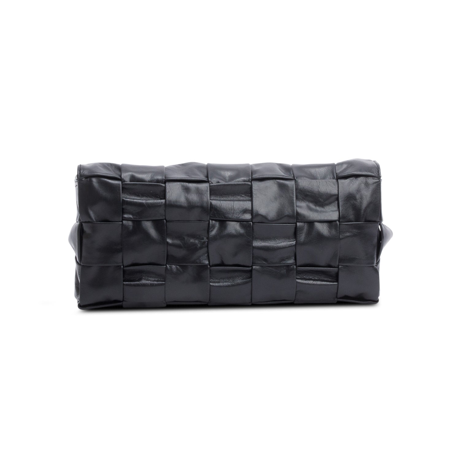 Bottega Veneta Black Paper Intrecciato The Stretch Cassette Bag w/ Zip Pouch