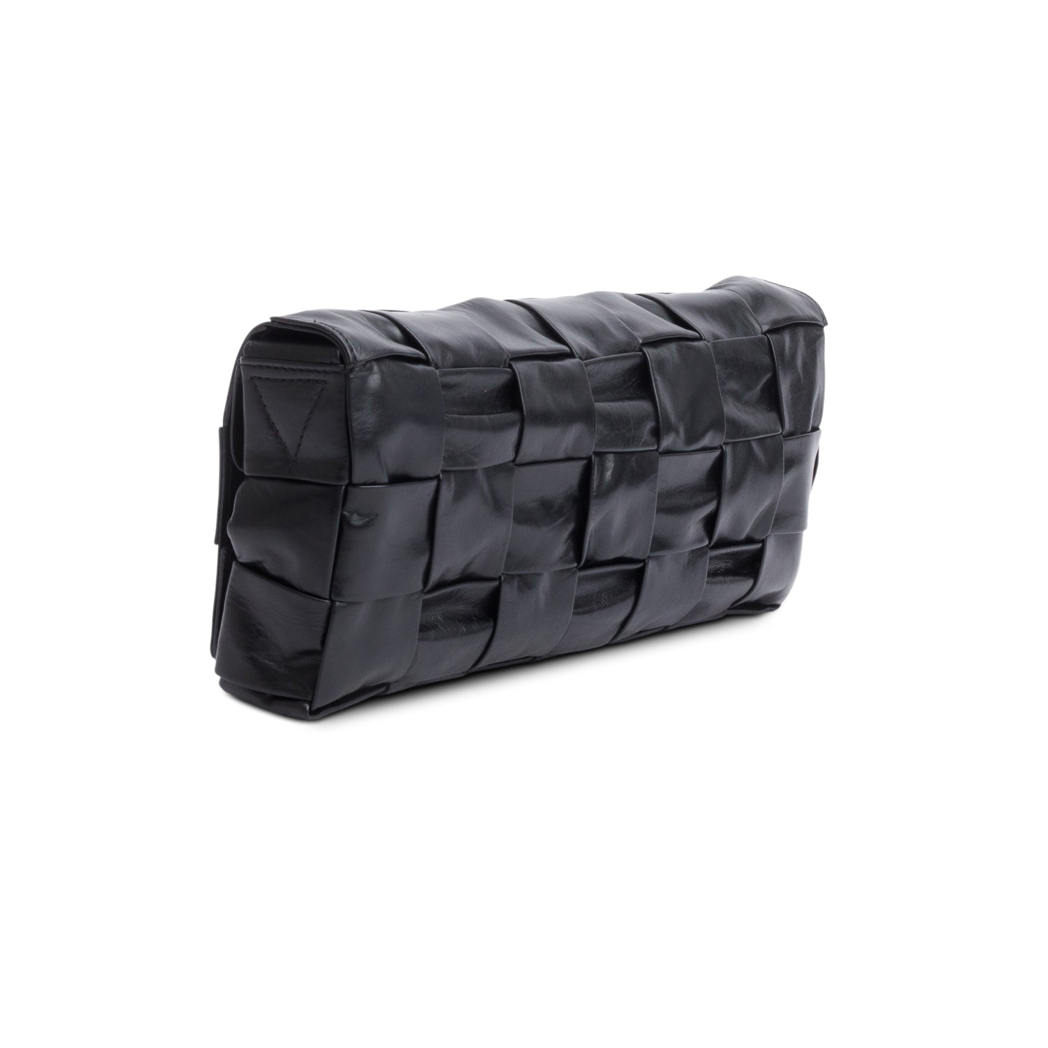 Bottega Veneta Black Paper Intrecciato The Stretch Cassette Bag w/ Zip Pouch