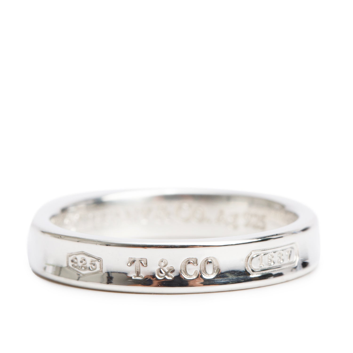 Tiffany & Co. Sterling Silver 1837 Narrow Ring, Size 9.5