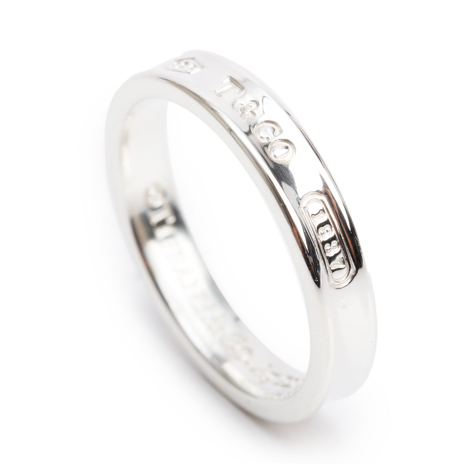 Tiffany & Co. Sterling Silver 1837 Narrow Ring, Size 9.5