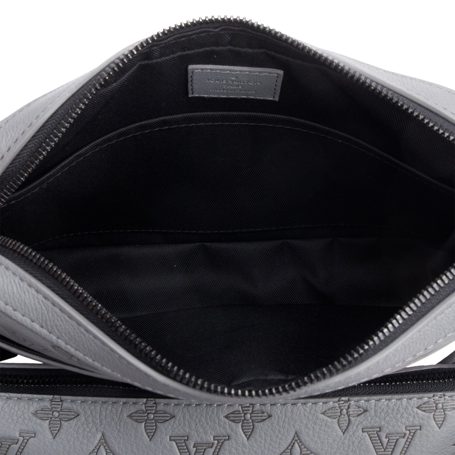 Louis Vuitton Grey Monogram Shadow Embossed Calfskin Leather Trio Messenger Bag