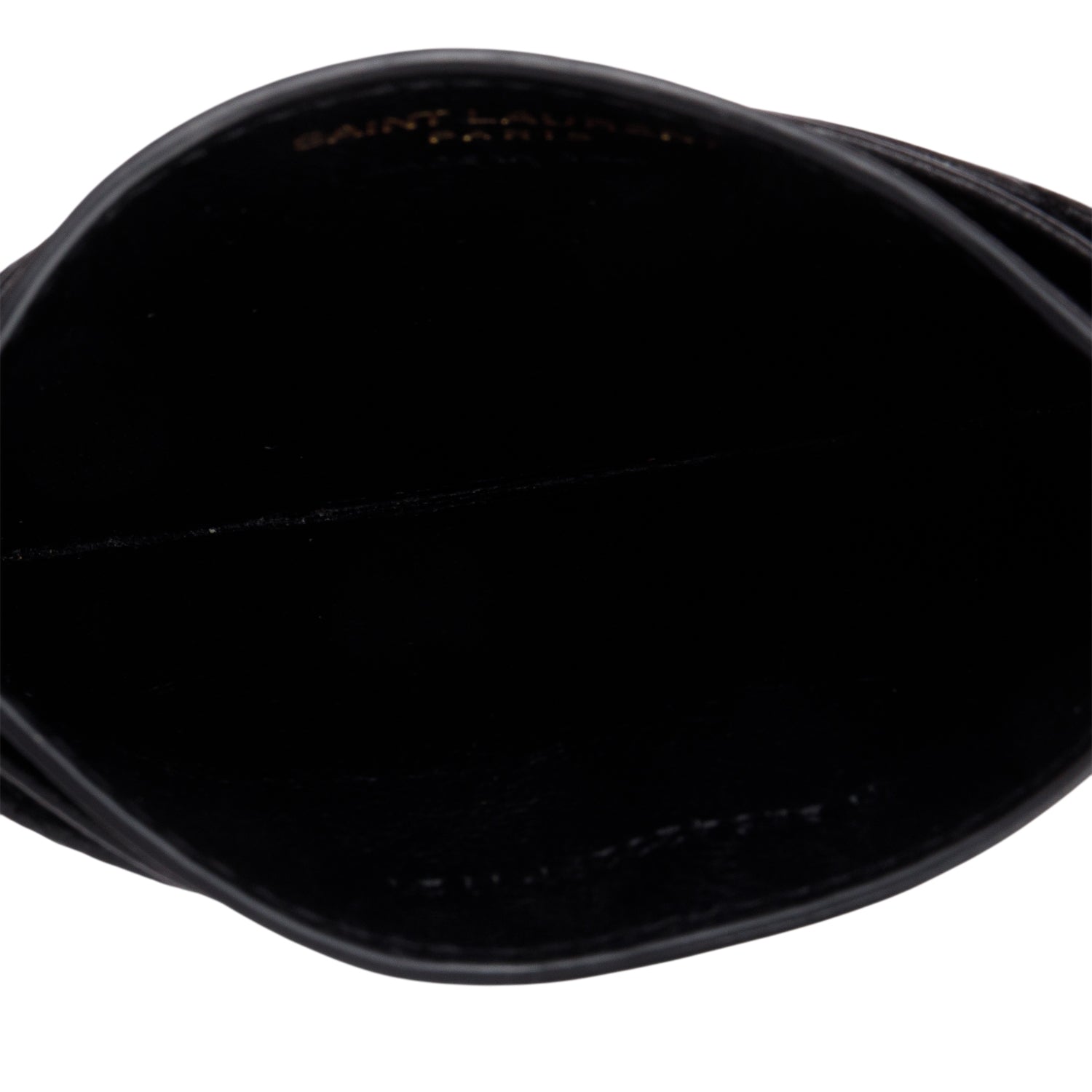 Saint Laurent Black Grain de Poudre Matelasse Chevron Leather Cassandre Card Case
