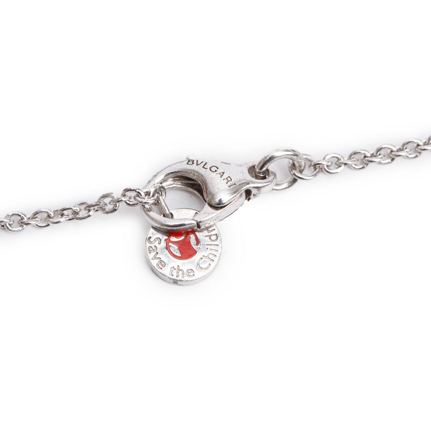 BVLGARI Sterling Silver Save The Children Black Onyx Pendant Necklace