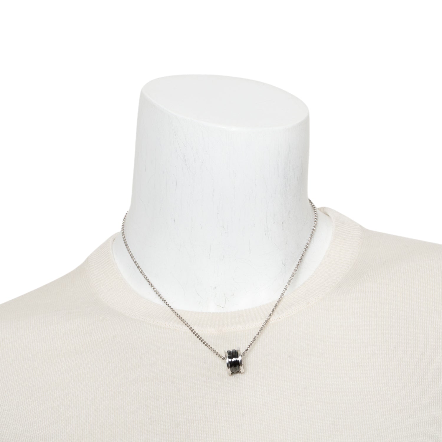 BVLGARI Sterling Silver Save The Children Black Onyx Pendant Necklace