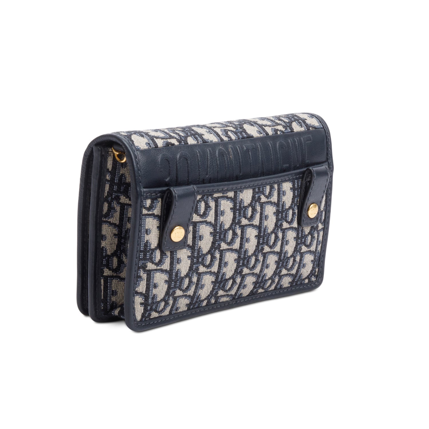 Christian Dior 2020 Navy Oblique 30 Montaigne 2-In-1 Pouch Bag w/ Straps