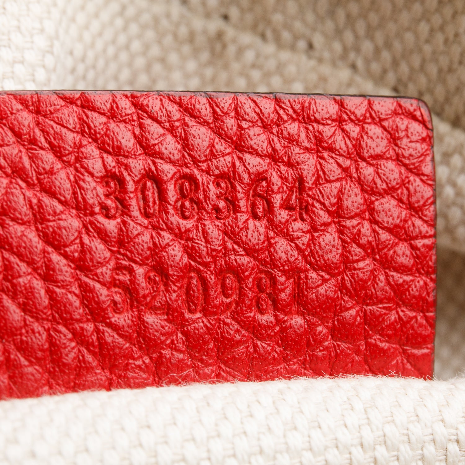 Gucci Red Pebbled Calfskin Leather Small Soho Disco Bag