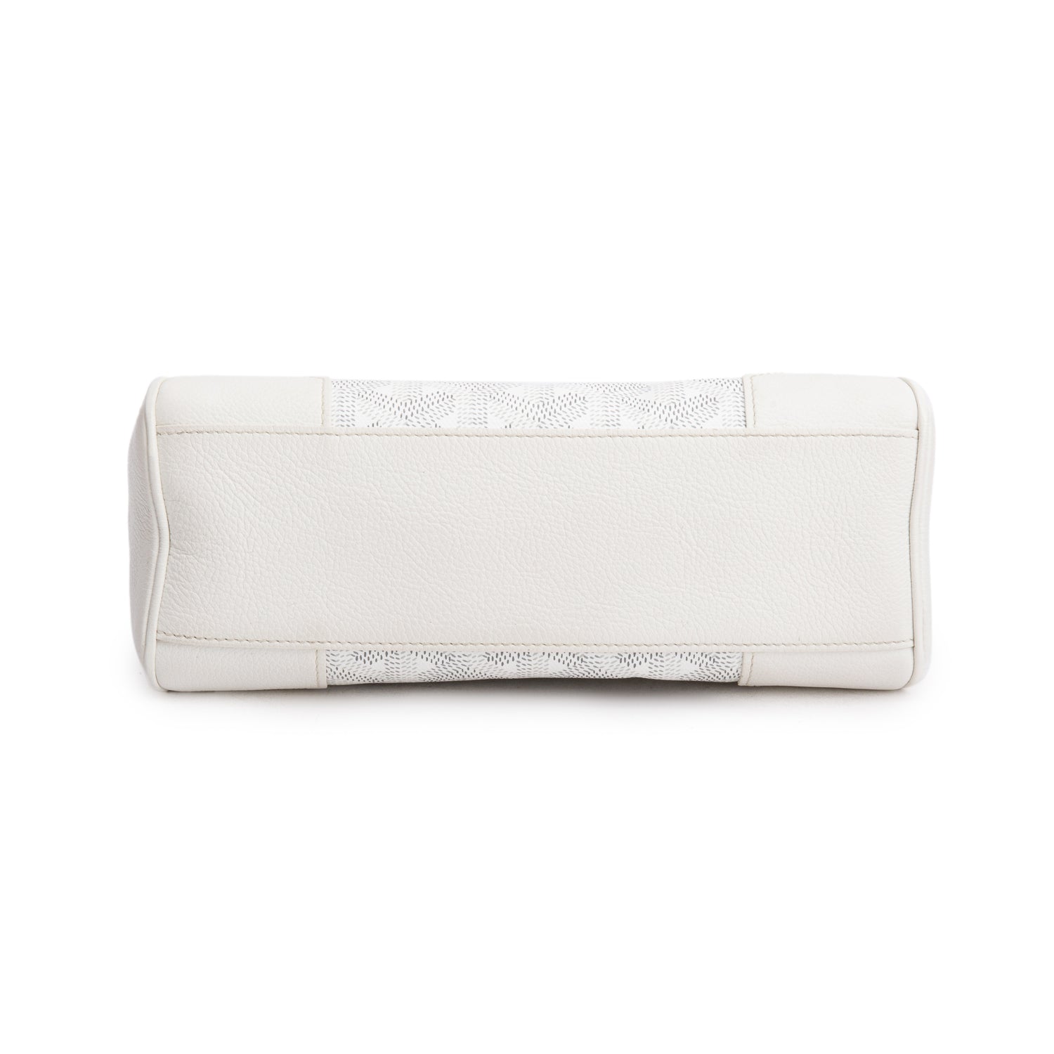 Goyard 2021 White Leather & Goyardine Canvas Saigon Souple Mini Bag w/ Strap