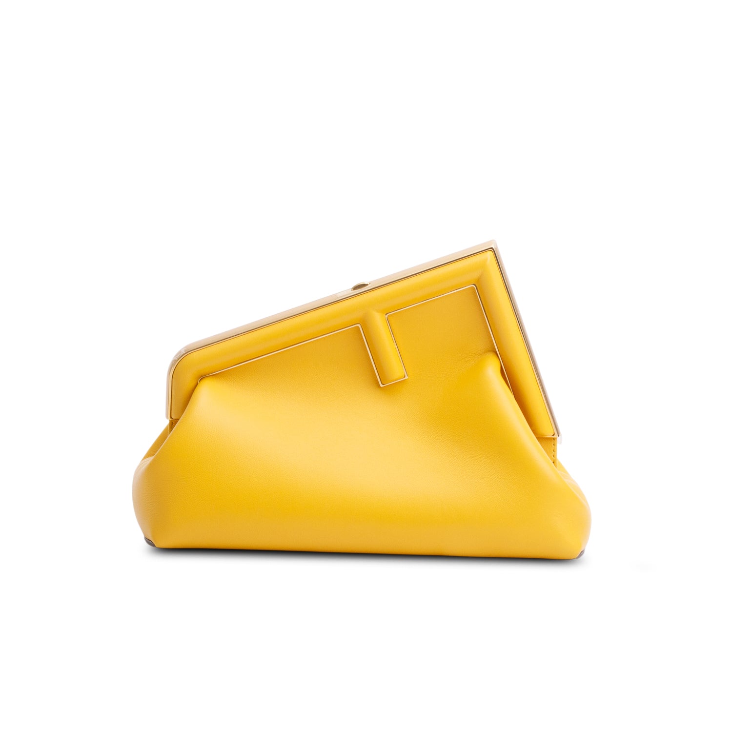 Fendi Yellow Nappa Leather Small Fendi First Bag w/ Strap