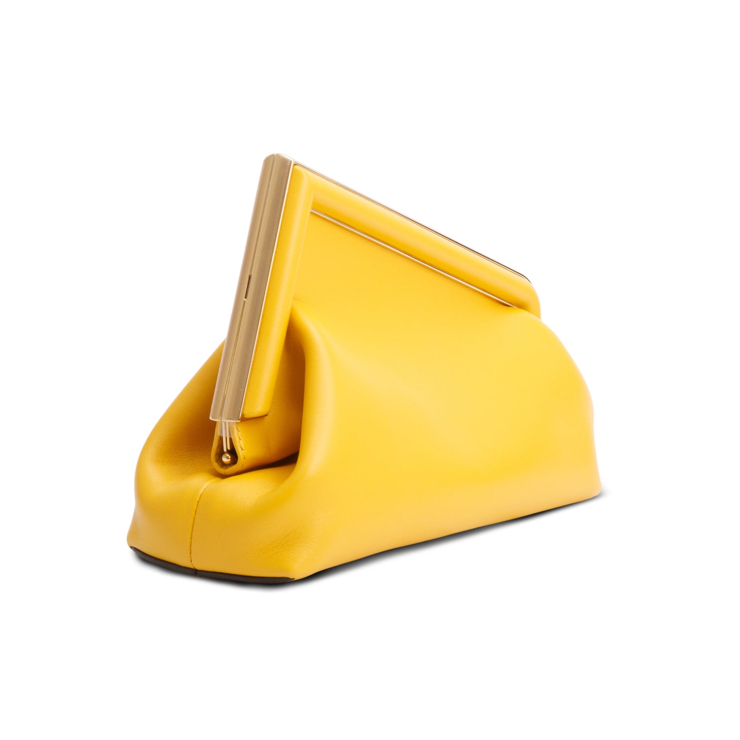 Fendi Yellow Nappa Leather Small Fendi First Bag w/ Strap