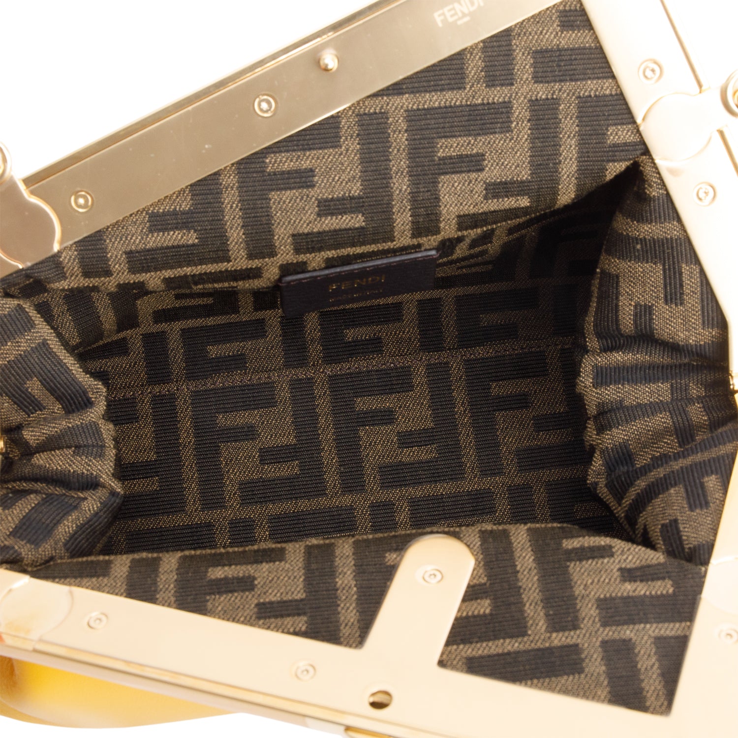 Fendi Yellow Nappa Leather Small Fendi First Bag w/ Strap