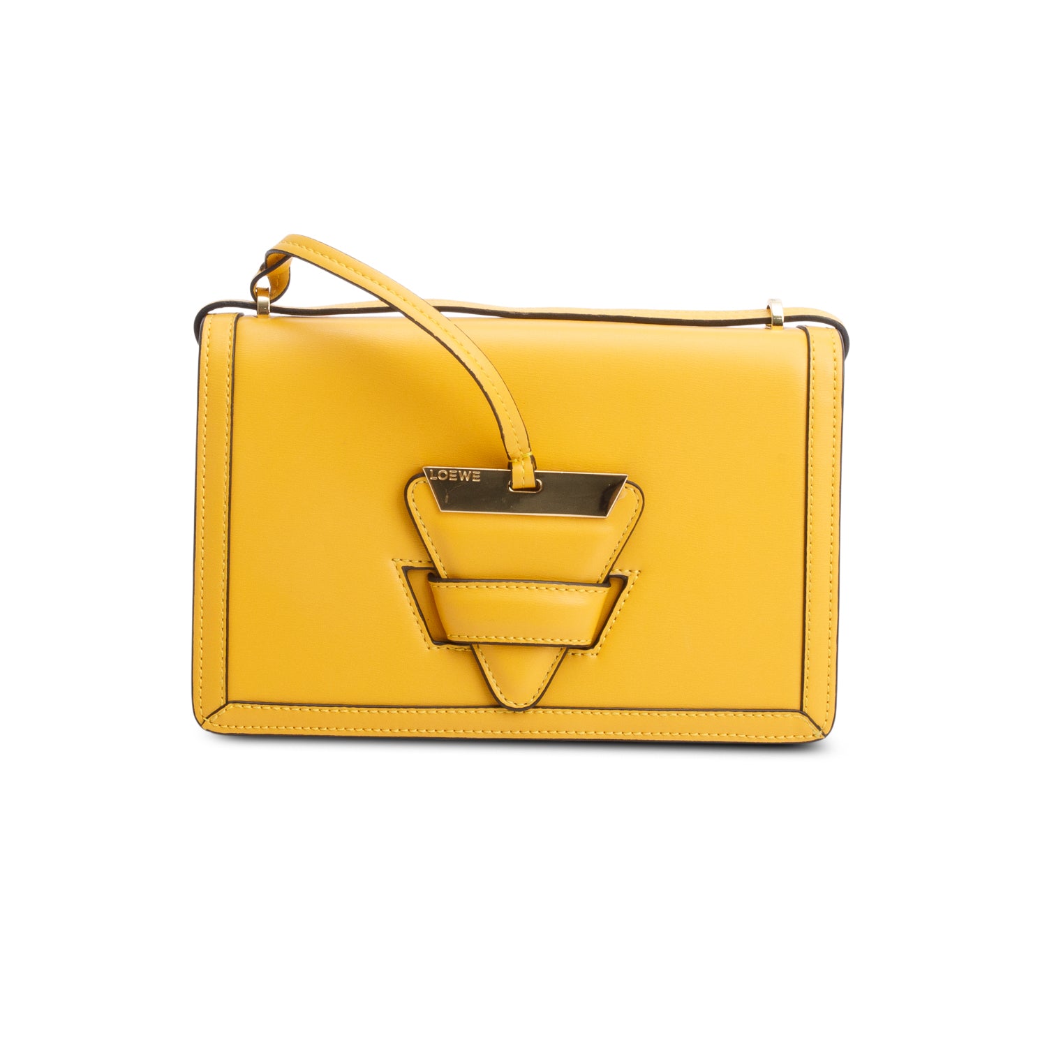 Loewe Yellow Calfskin Leather Medium Barcelona Bag