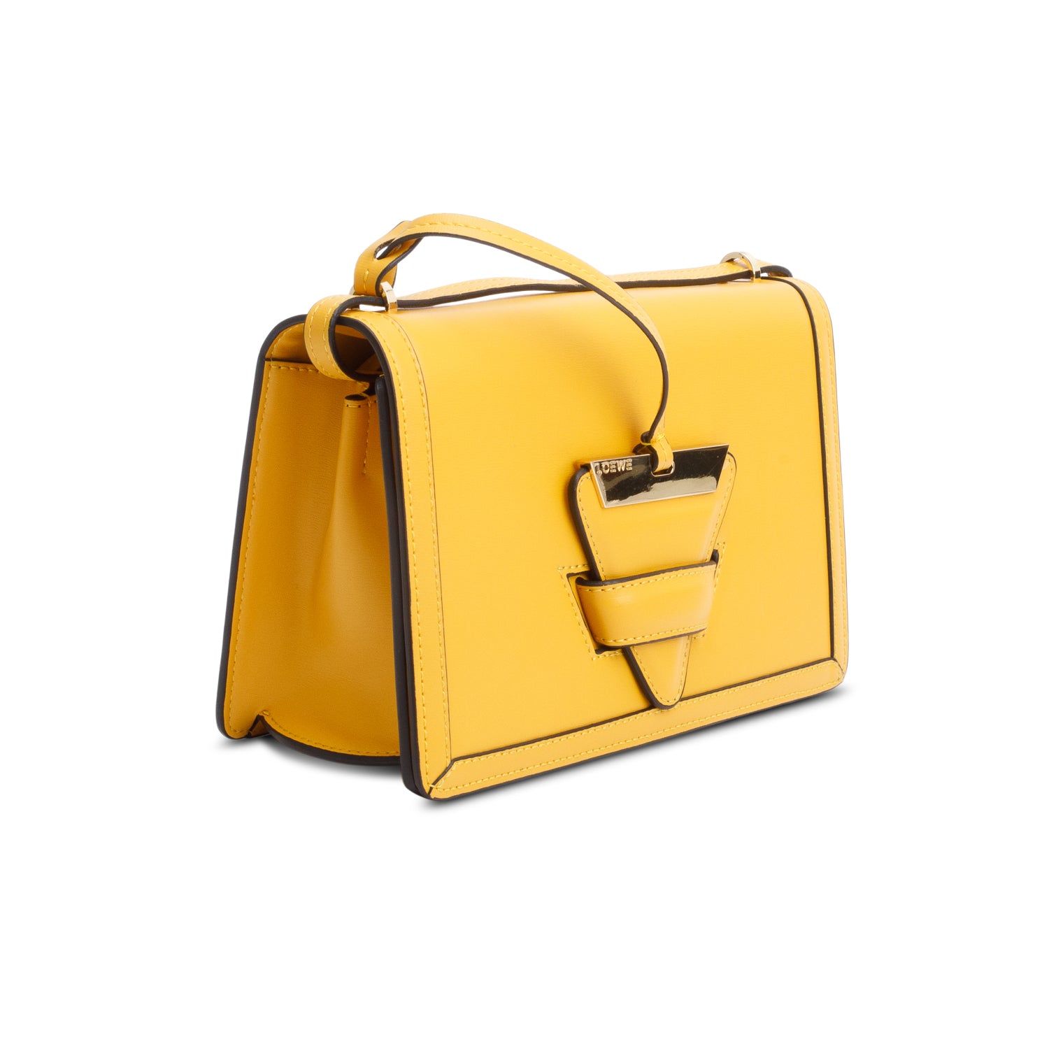 Loewe Yellow Calfskin Leather Medium Barcelona Bag
