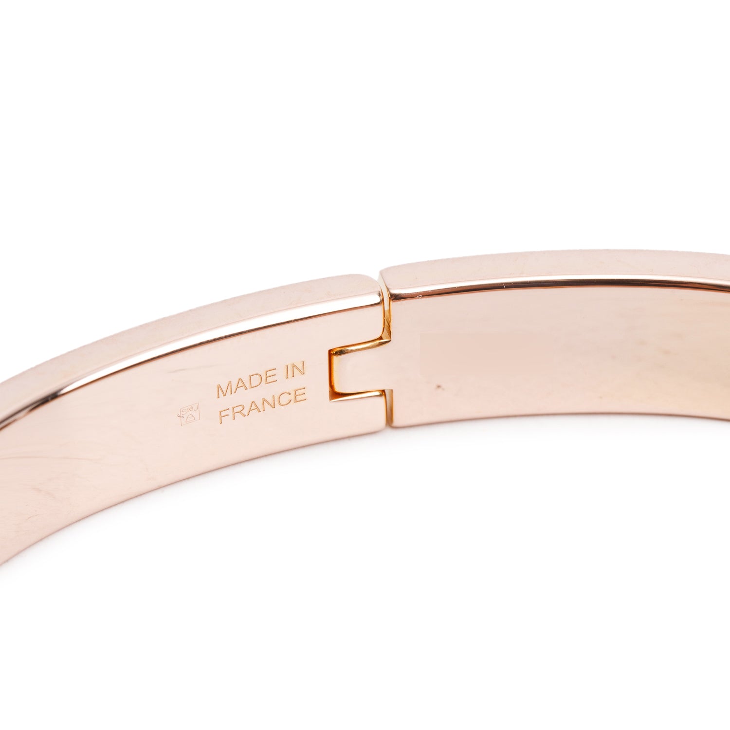 Hermes Rose Gold-Plated Creme Enamel Mini Clic Kelly Bracelet w/ Box