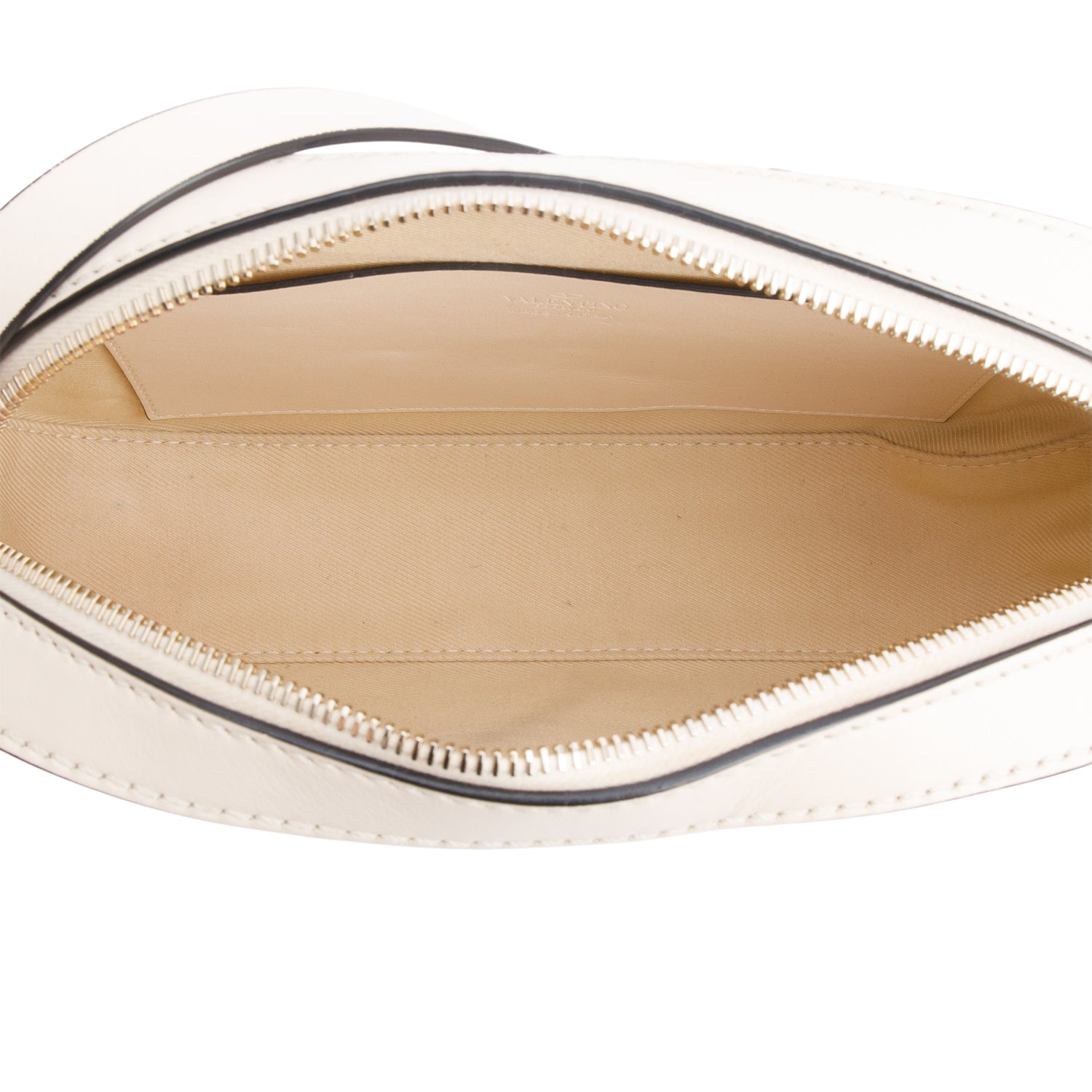 Valentino White Calfskin Leather Vlogo Walk Crossbody Bag