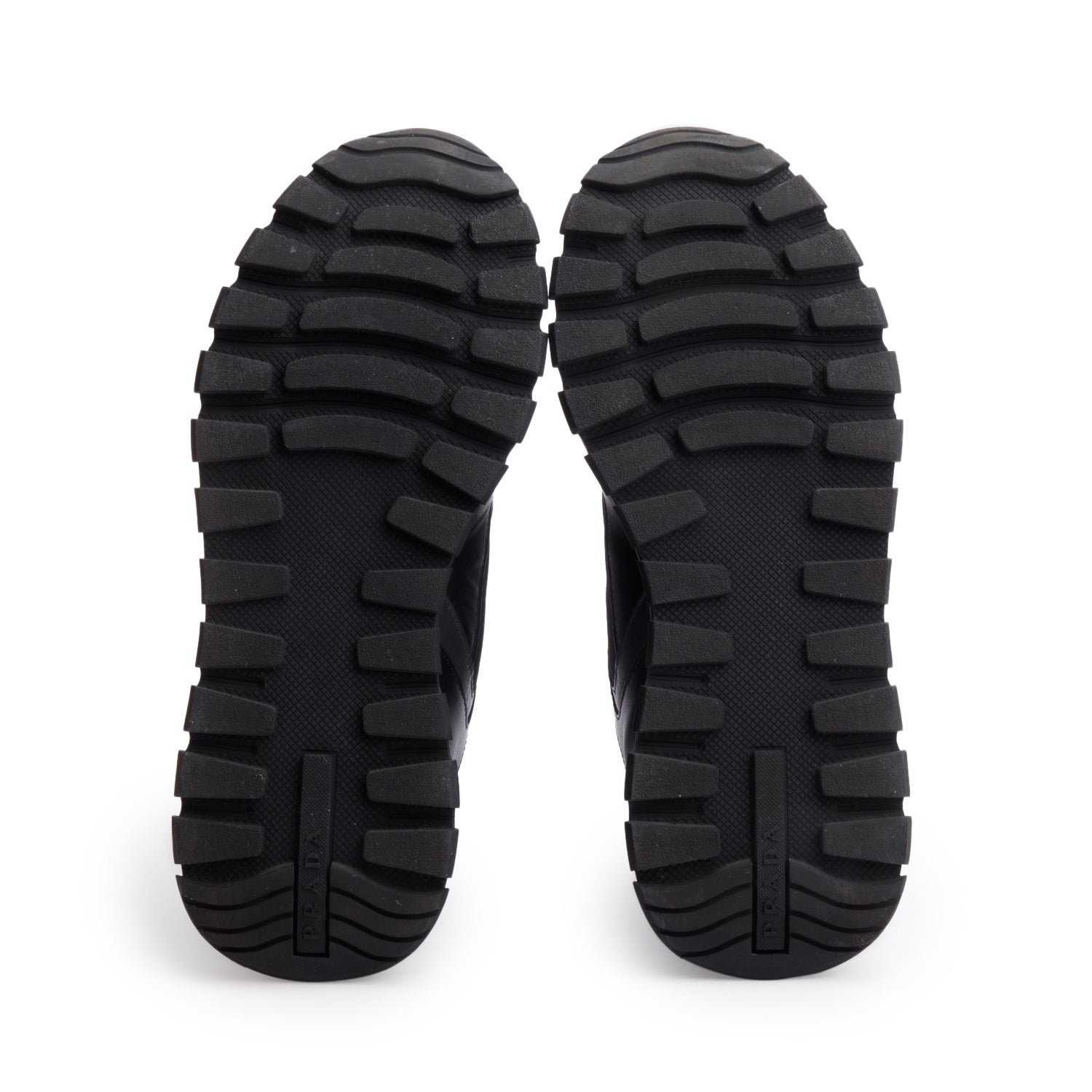 Prada Black Leather Suede Athletic Sneakers, Men's Size 6 w/ Box