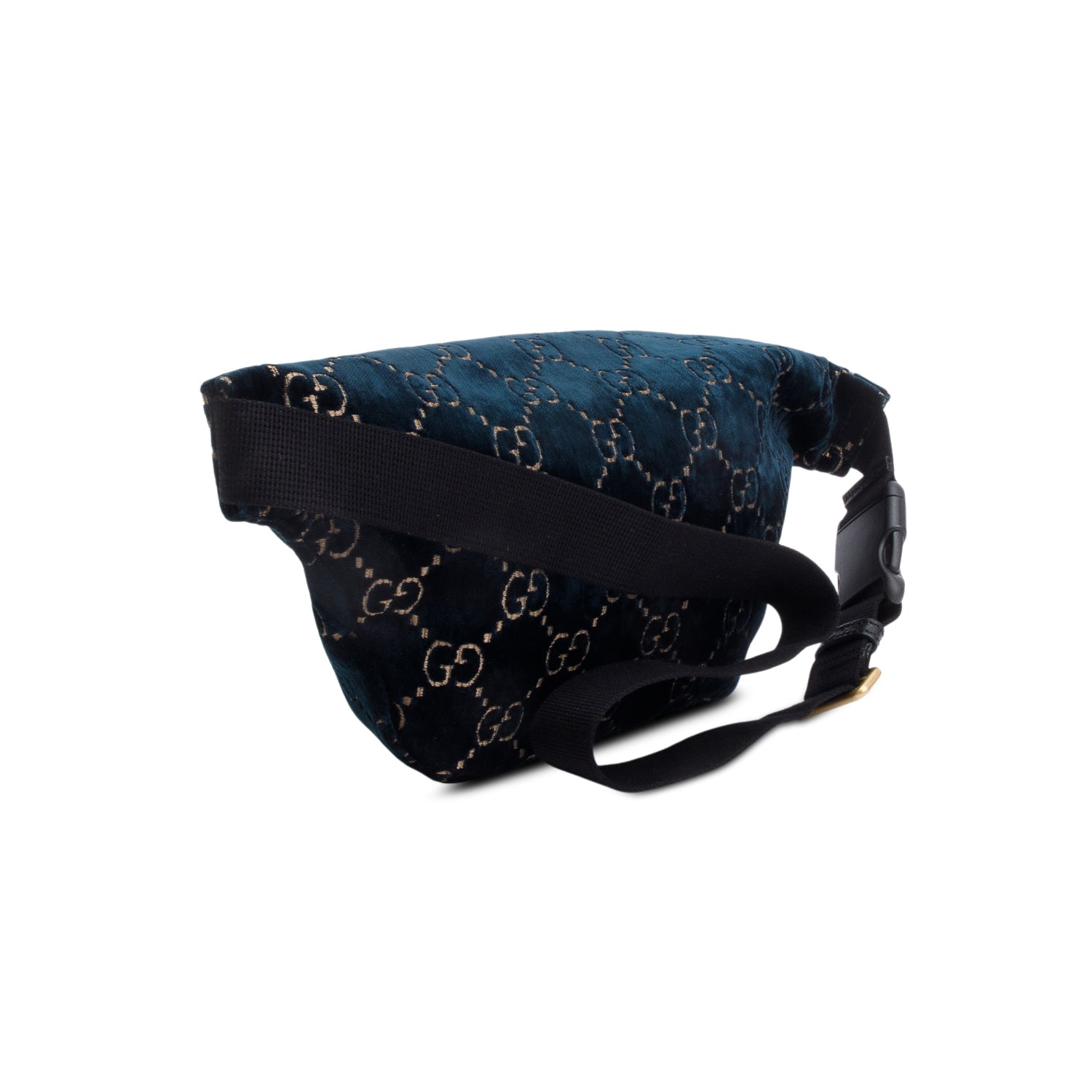 Gucci Blue Velvet GG Monogram Ophidia Web Belt Bag