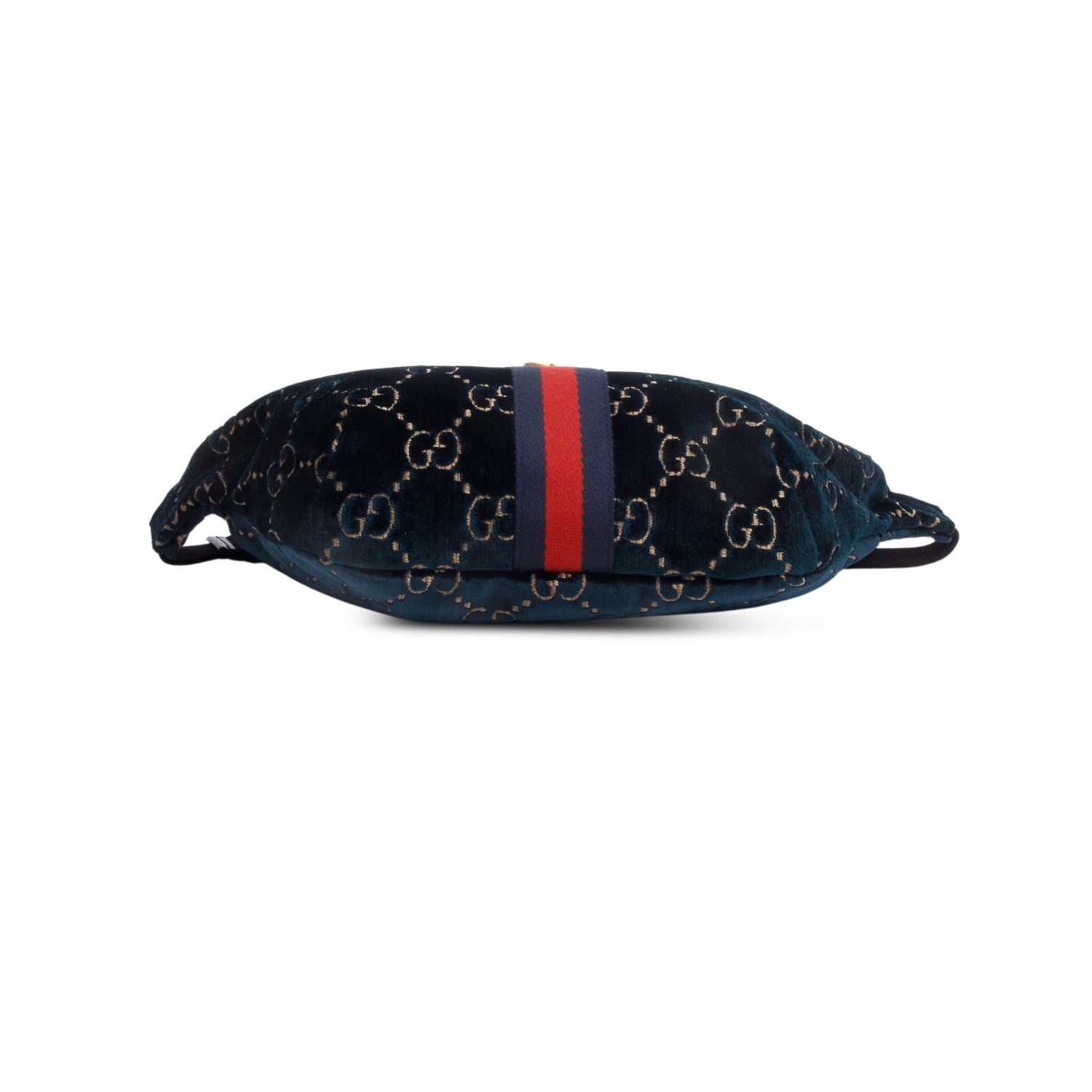 Gucci Blue Velvet GG Monogram Ophidia Web Belt Bag