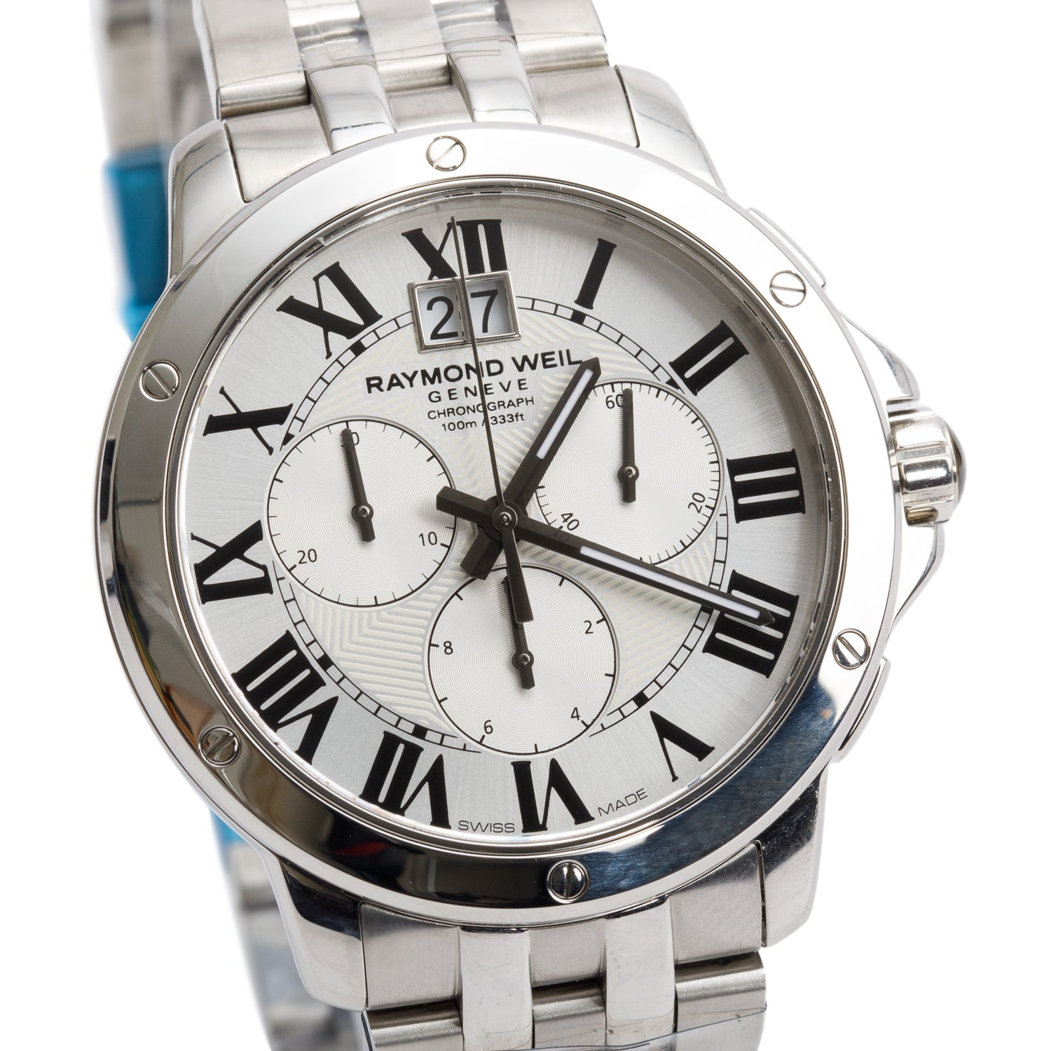 Raymond Weil Stainless Steel Tango 40 MM Chronograph Quartz Watch 4891 w/ Box