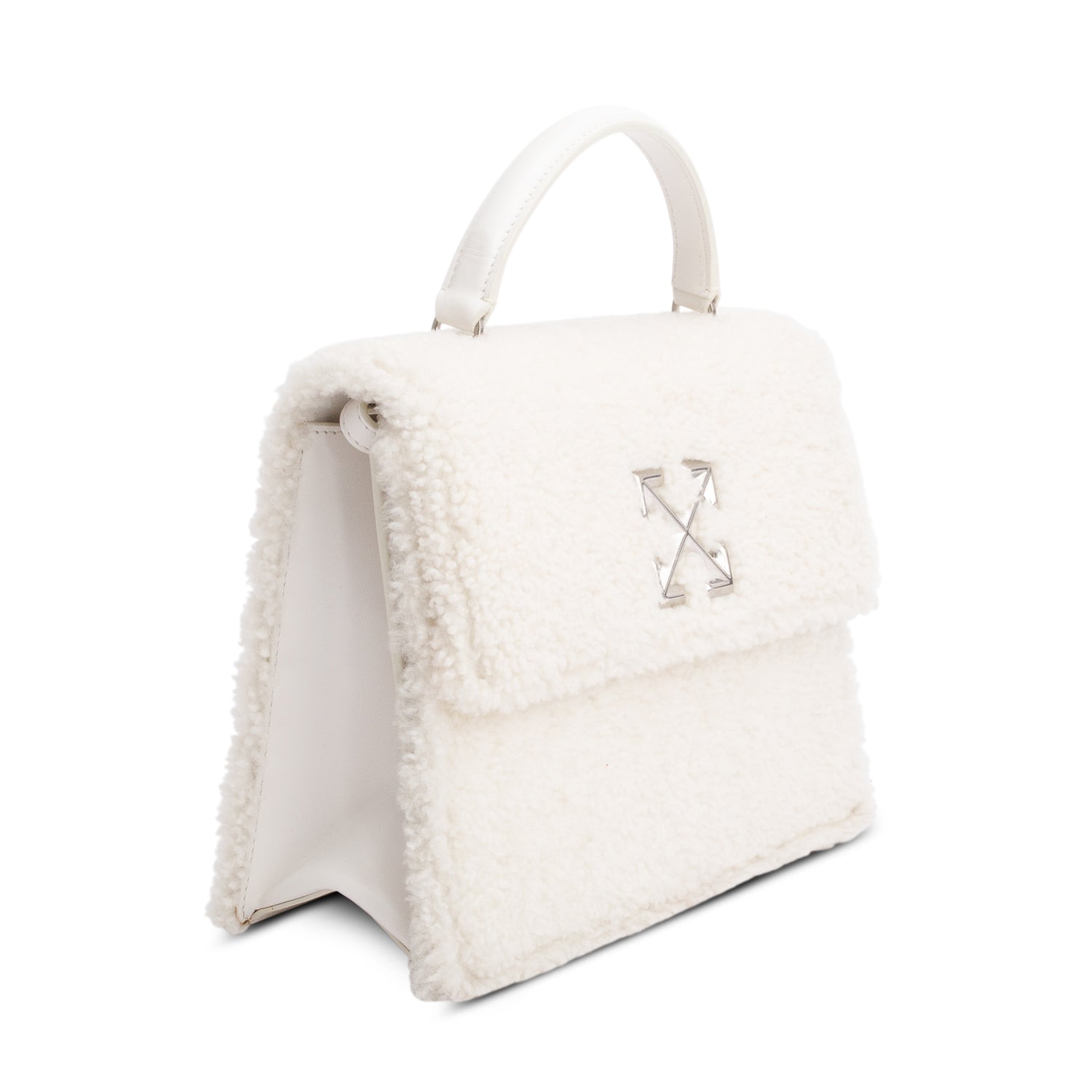 Off-White White Shearling 2.8 Jitney Bag