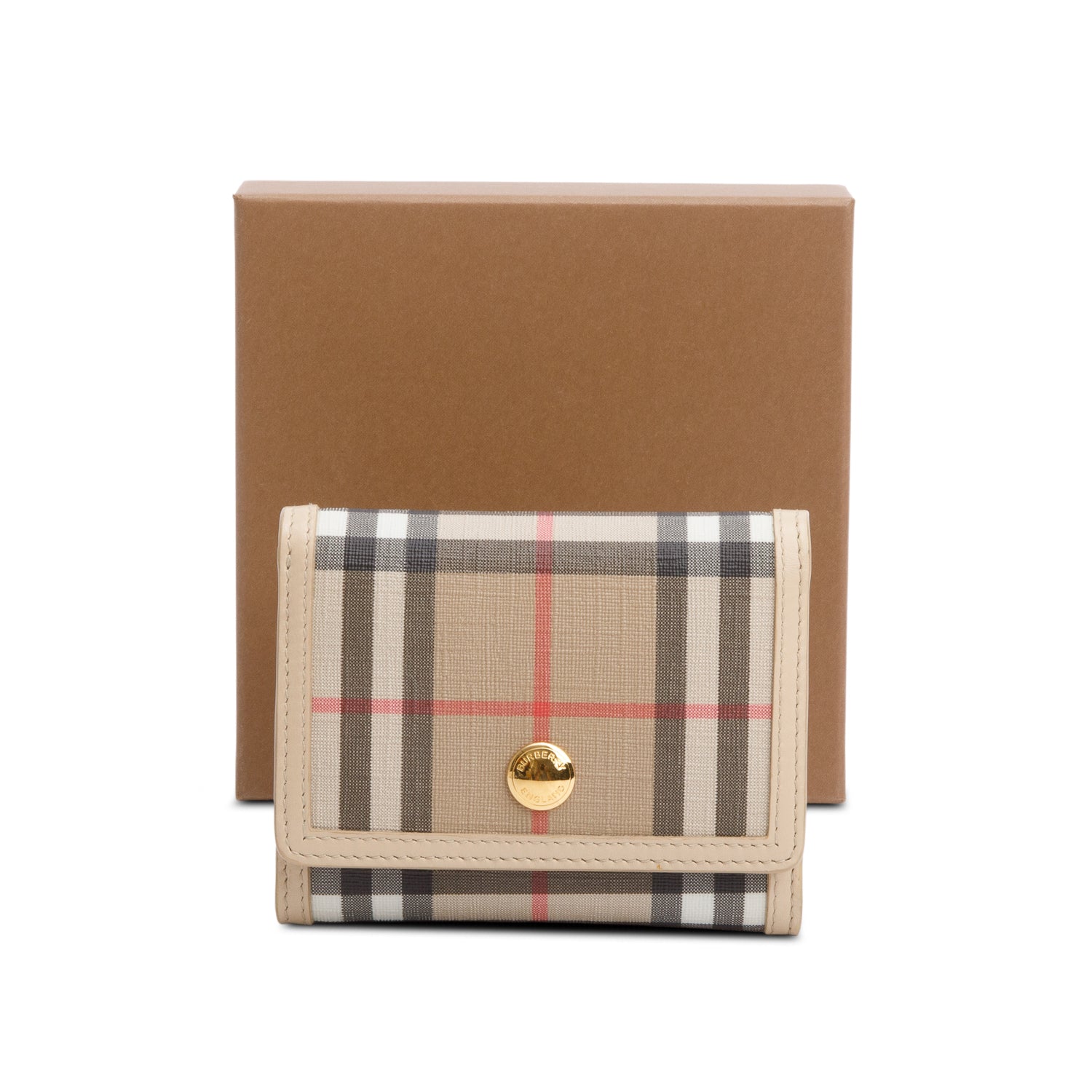 Burberry Vintage Check Small Folding Wallet w/ Box