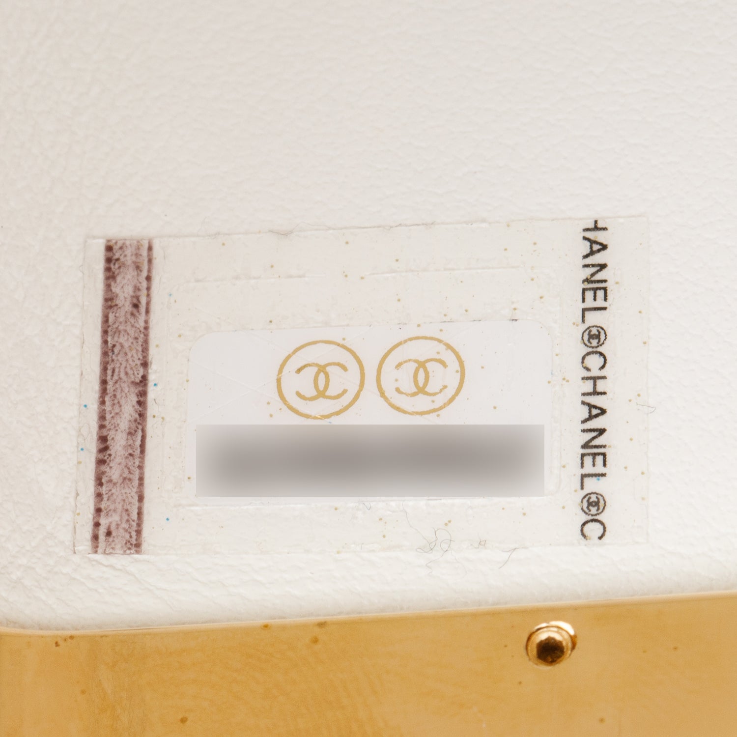 Chanel 2022 White Quilted Lambskin Leather Small Lock Frame Chain Vanity Case w/ Authenticity Card